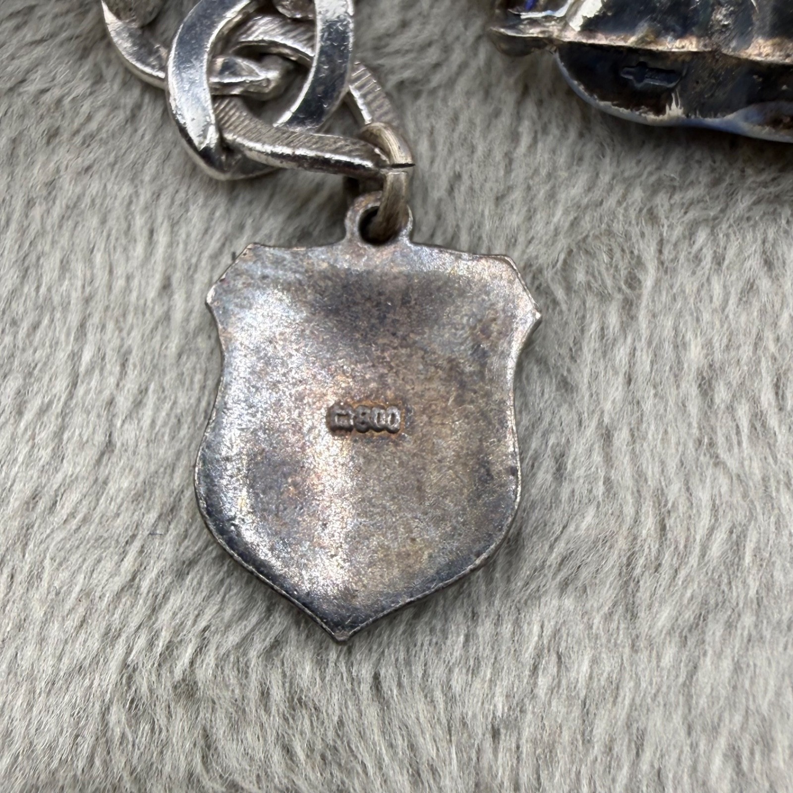 Vintage Travel Coin Charm Bracelet Europe Mexico Some 800 Silver 6.5”