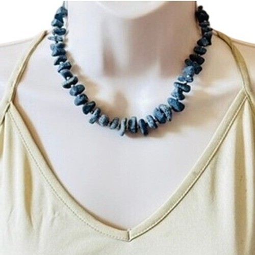 VTG Sponge Coral Necklace Authentic Genuine Natural Choker Blue Beaded Collar