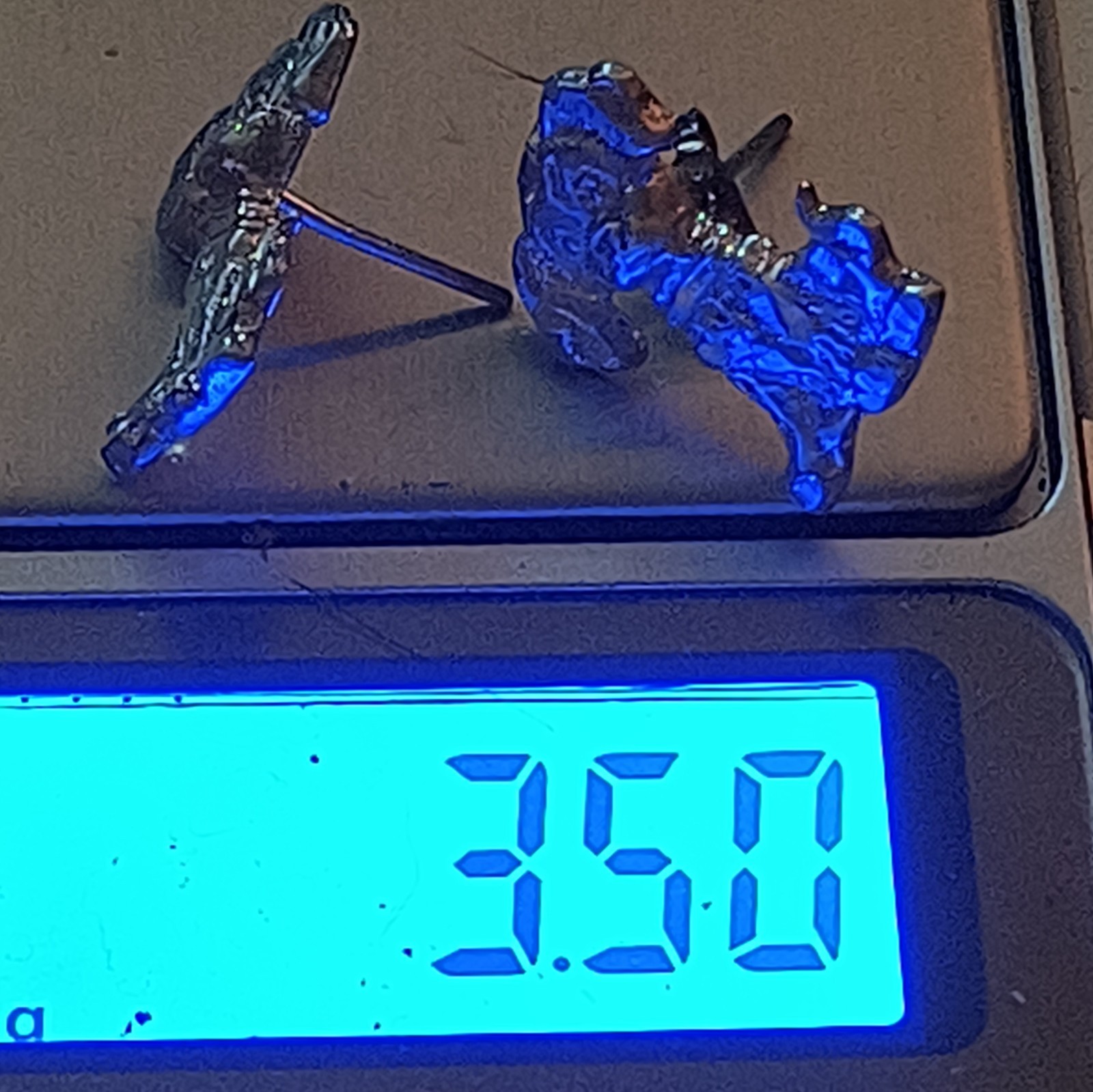 Vintage Dog Stud Earrings Silver Tone Metal Butterfly Back No Stone Unisex