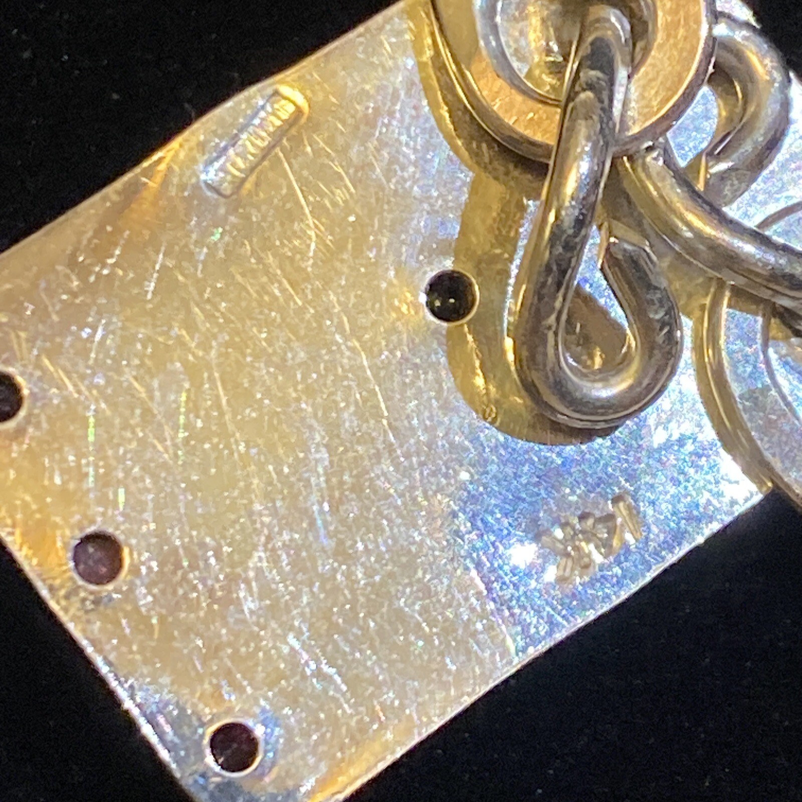 Sherry Tinsman Vintage Sterling Silver 14k Mixed Metal Multi Stone Necklace 22″