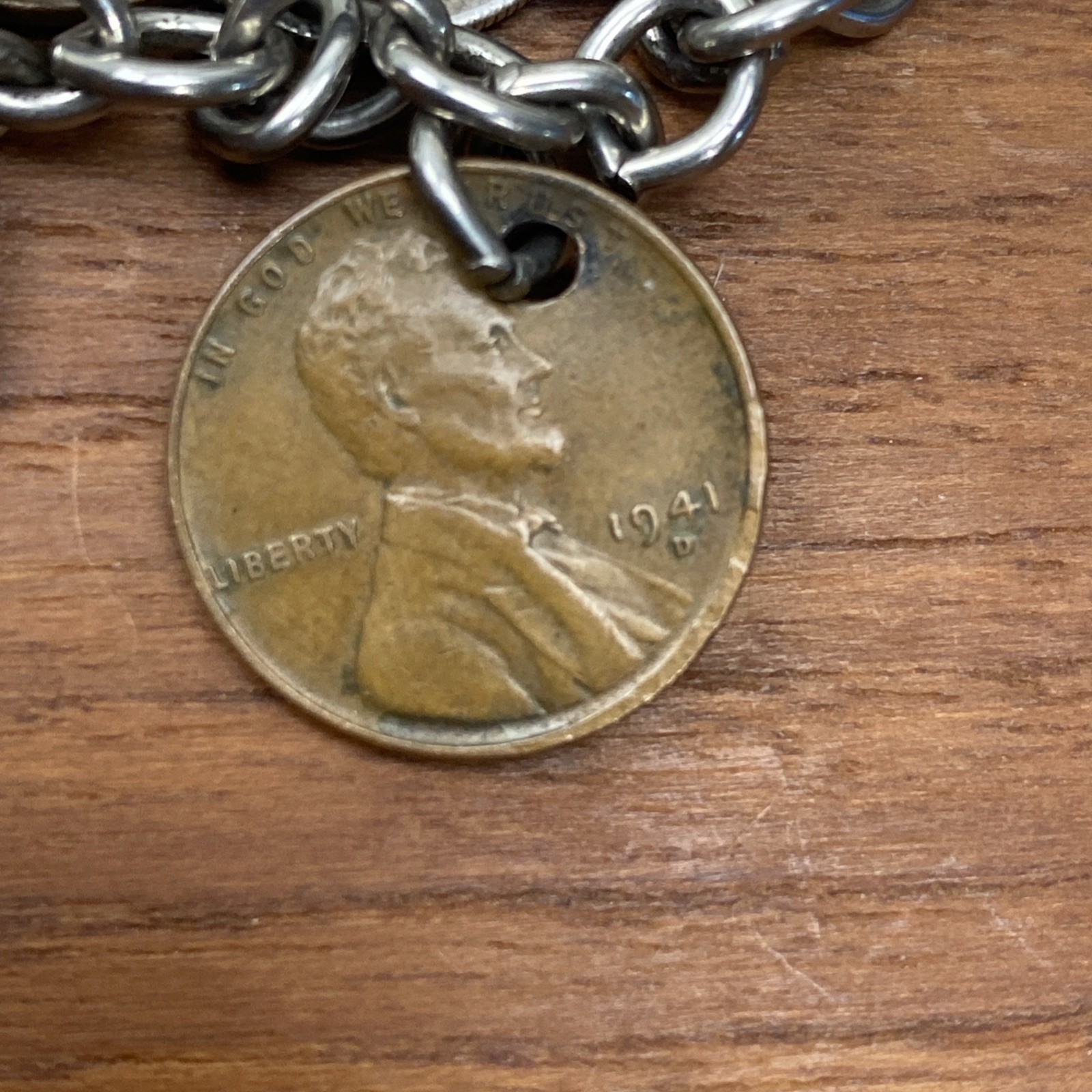 Vintage International Coin Bracelet Barber Dime Silver Reichspfenning