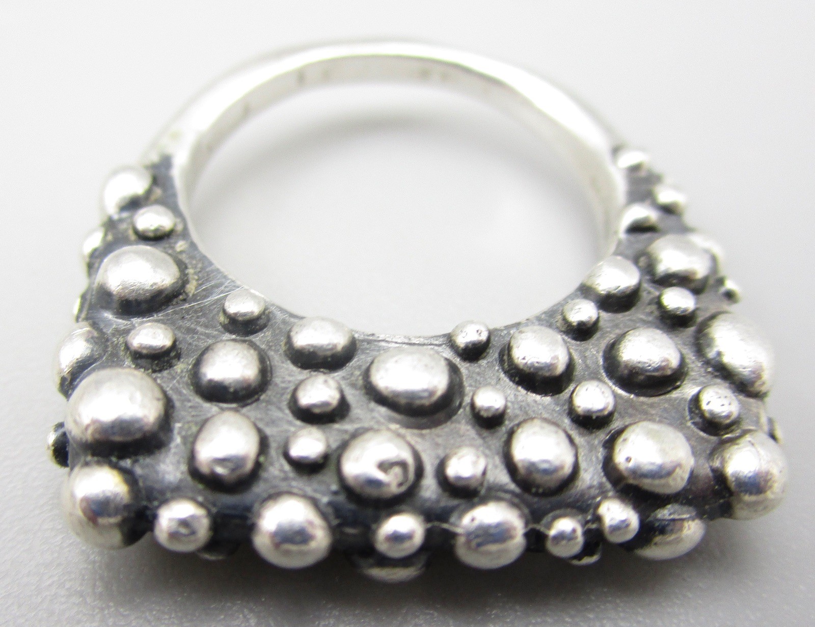 CLASSIC DIAN MALOUF STERLING GRANULATED STACK RING GUARD SZ 4.25