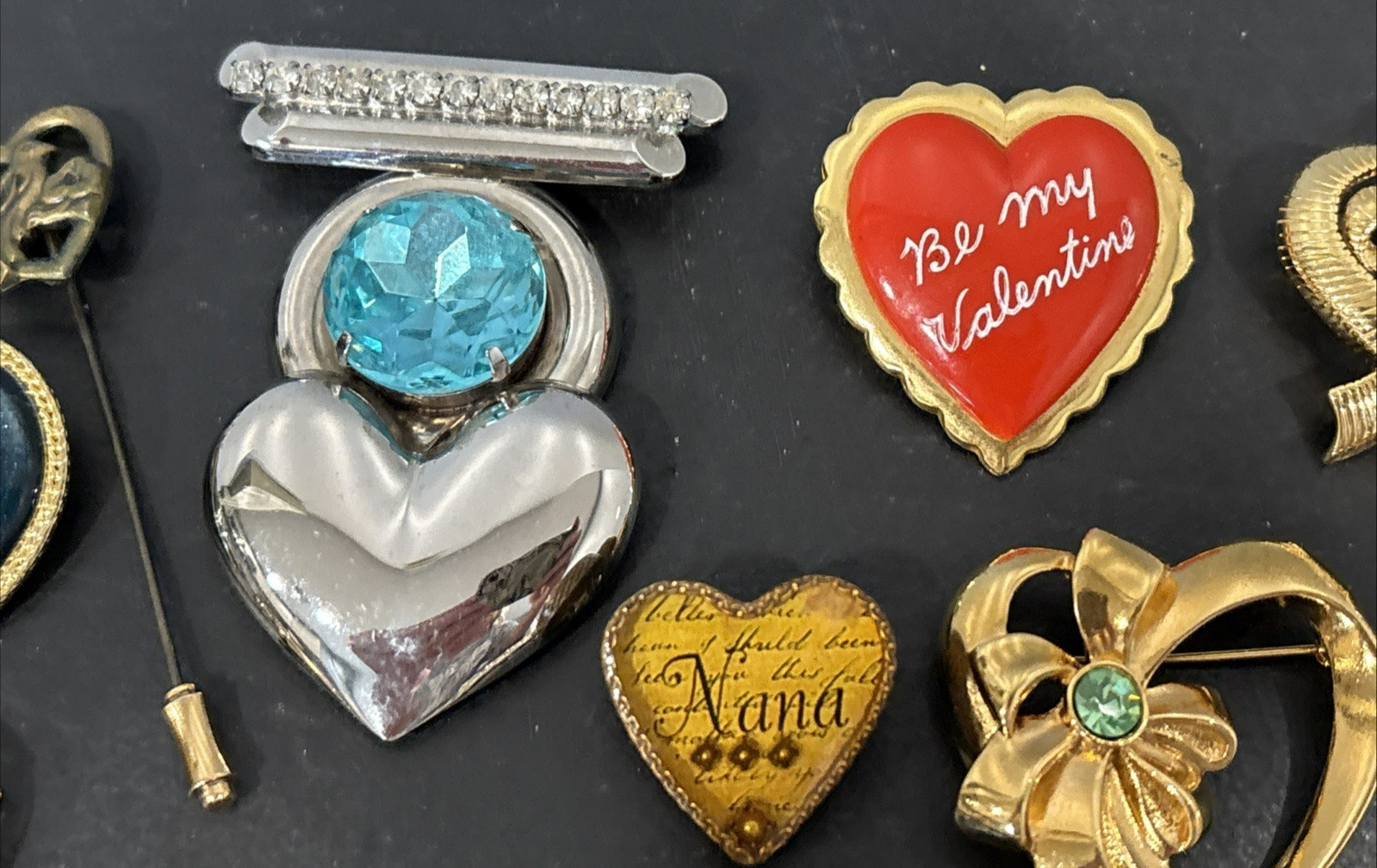 Lot 42 Vintage Now Pin Heart Hearts LC Sarah Coventry Avon Anne Klein ONLY $2