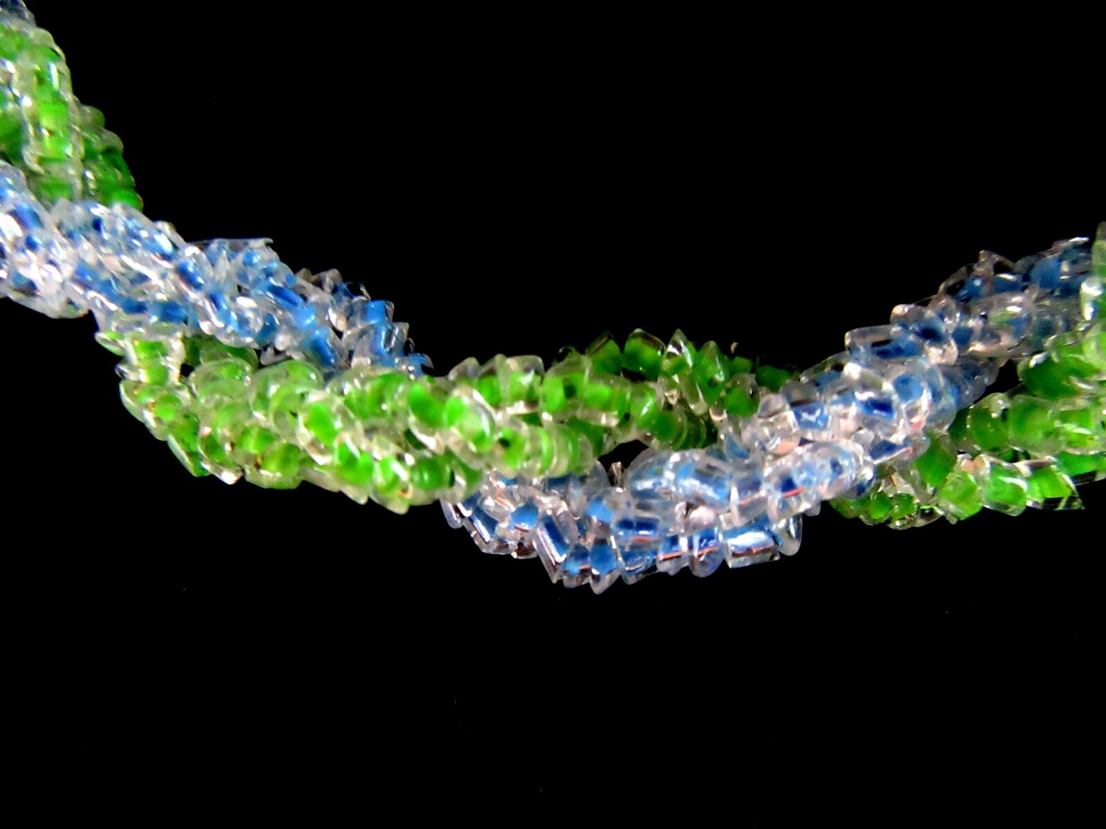 Vintage Blue & green beaded necklace & clip on cluster earrings set – Japan MCM
