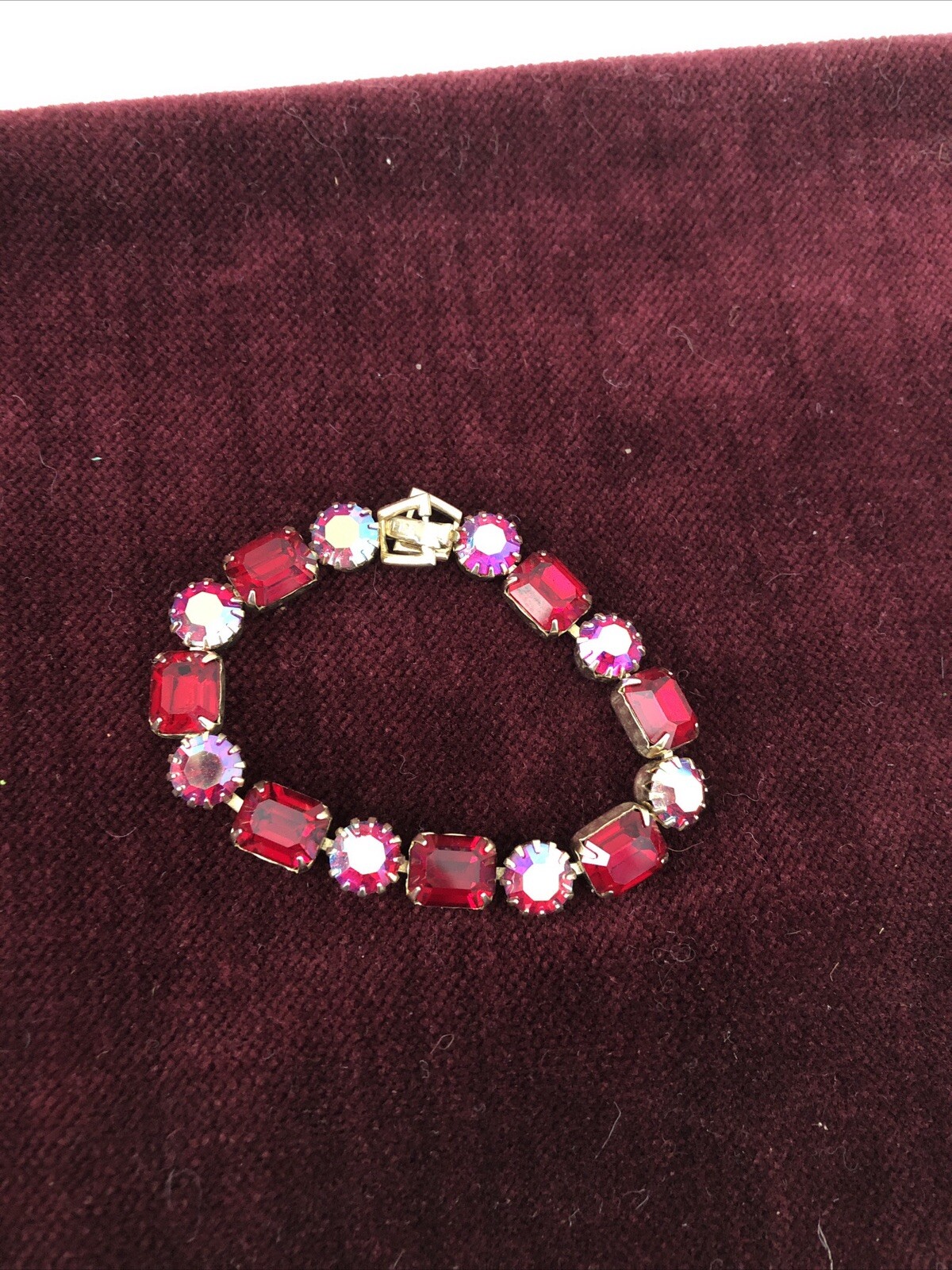 Weiss Rhinestone Bracelet Emerald And Round Cut Purple And Pink Rhinestone