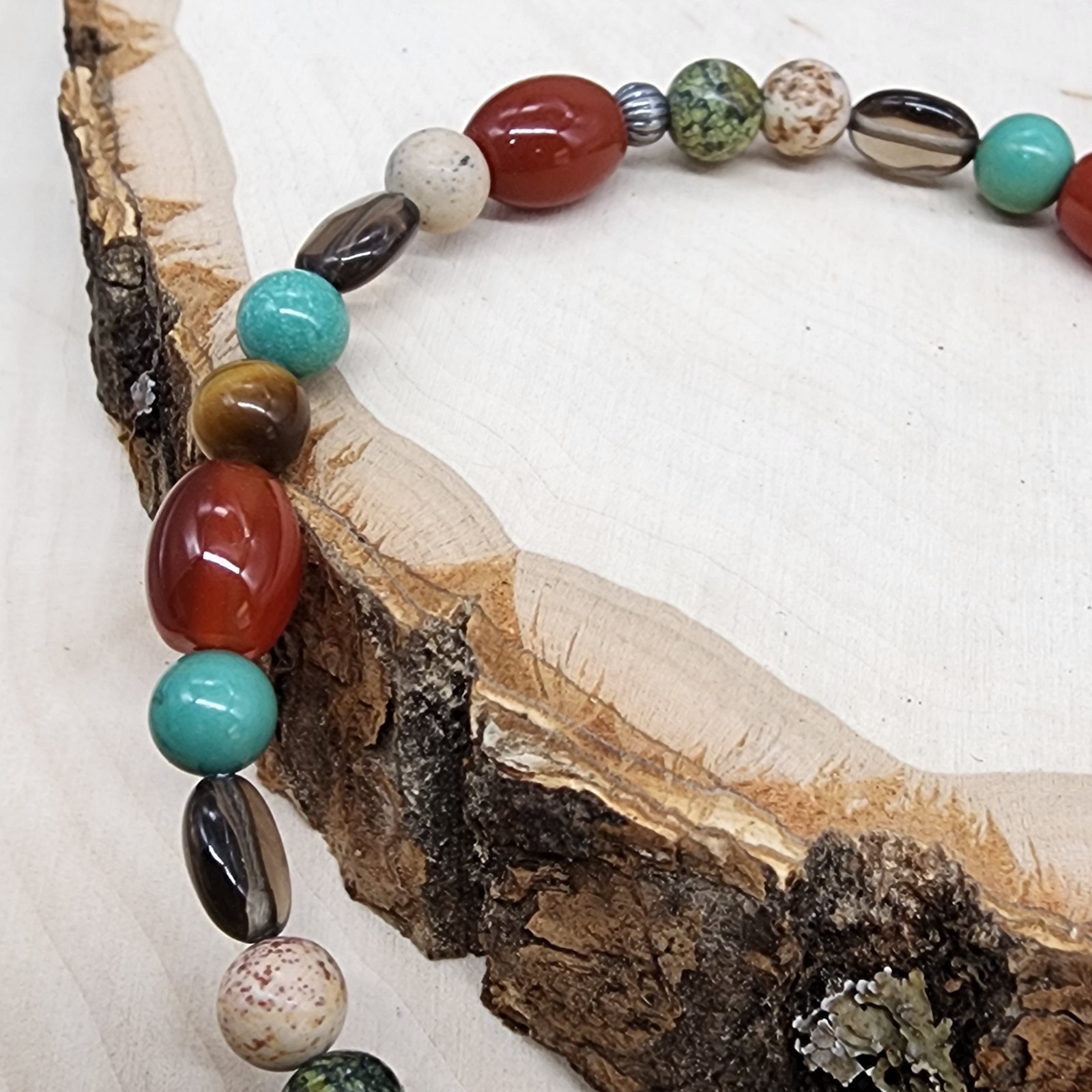 Carolyn Pollack 925 Sterling Multicolor Stones Beaded Necklace 26″ – 52g
