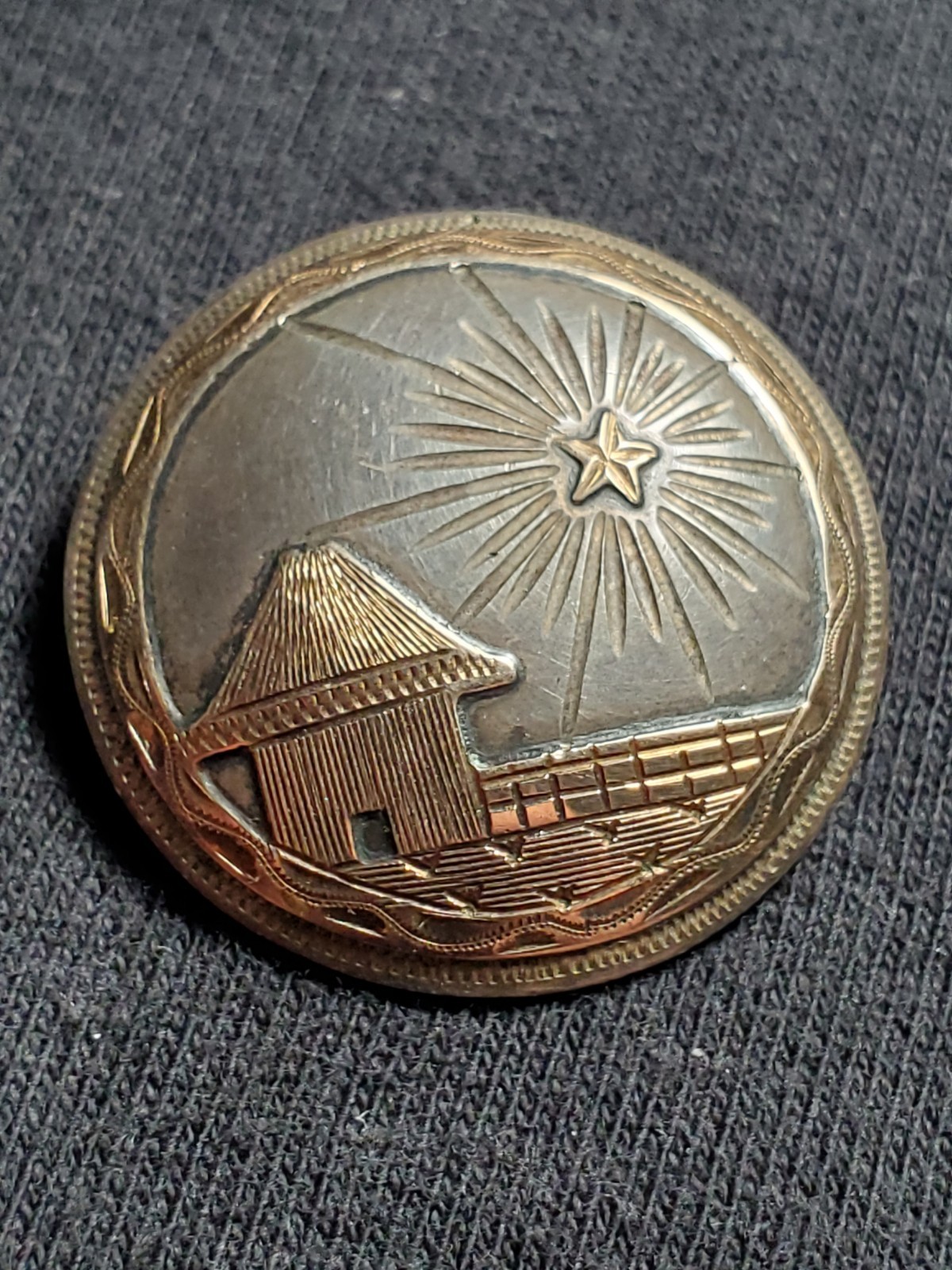 900 Silver & 12k El Salvador Brooch