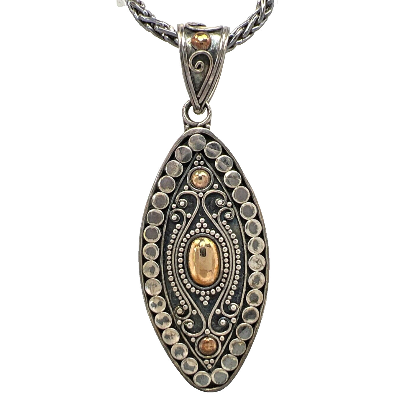 Ster Silver 18K BA SUARTI BALI INDONESIA 2.6mm Wheat Spiga Chain 18″ Necklace