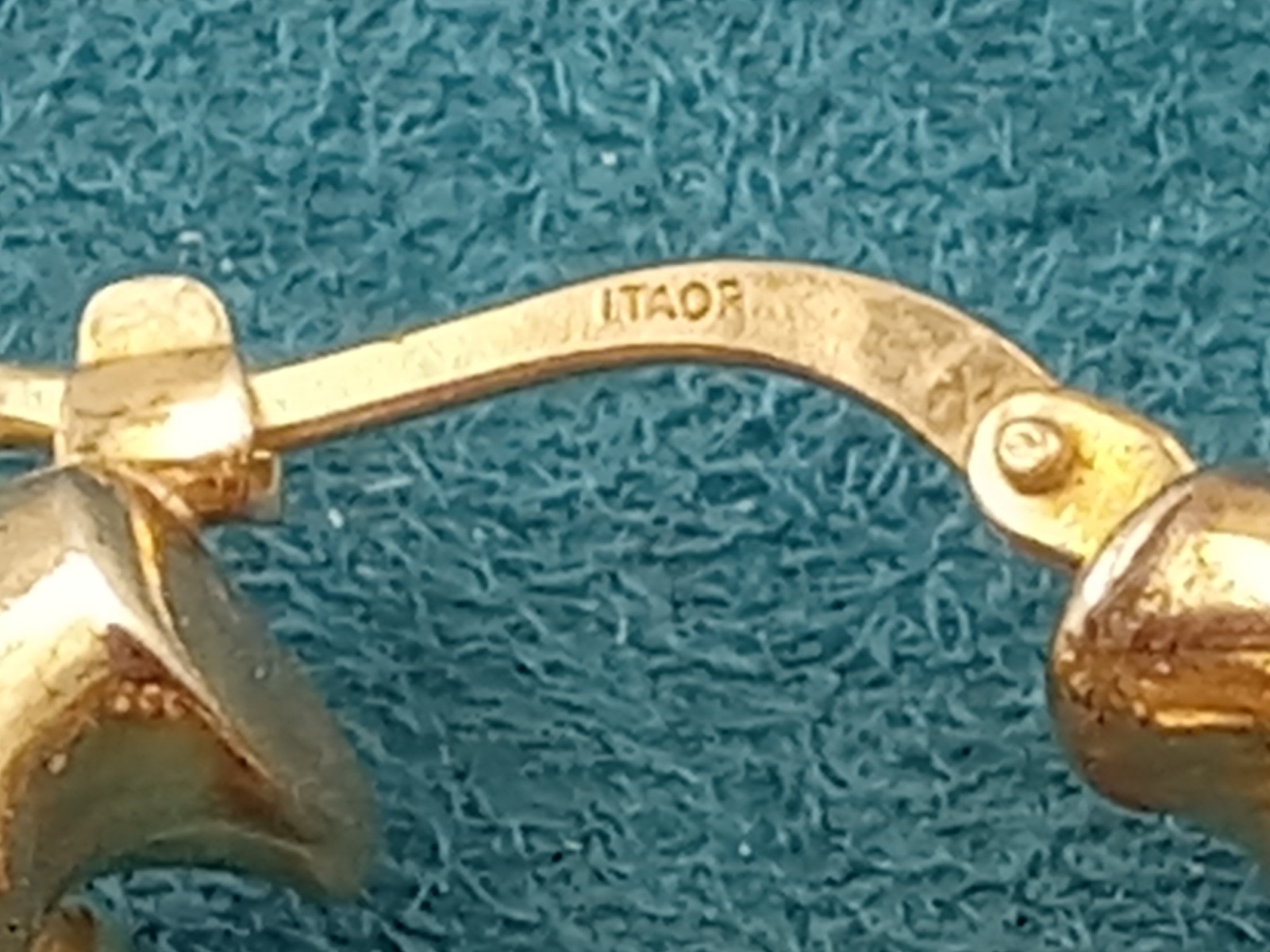 Designer ITAOR Sterling Silver & Gold Wash Earrings: About 1″ in Diameter