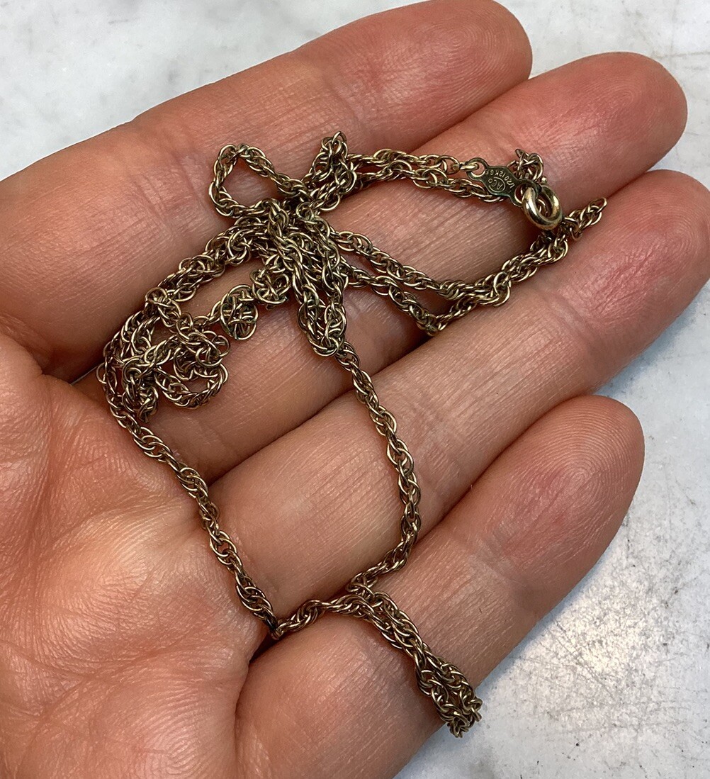 Vintage CA CO Gold Filled Rope Chain Necklace 24” Long