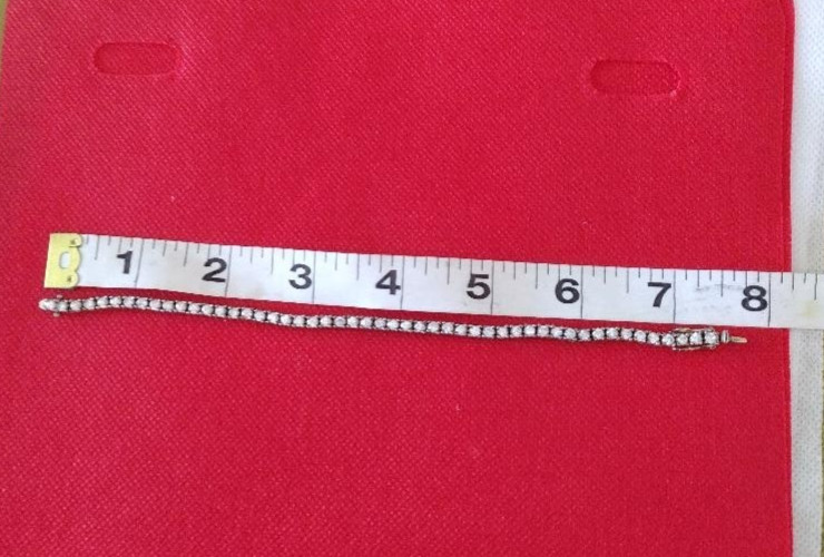Vintage 925 cz tennis bracelet w double catch 7 1/2 inch