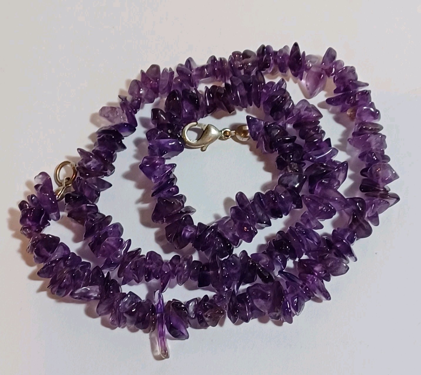 Amethyst Chip Bead Vintage Necklace 17.5 Inch