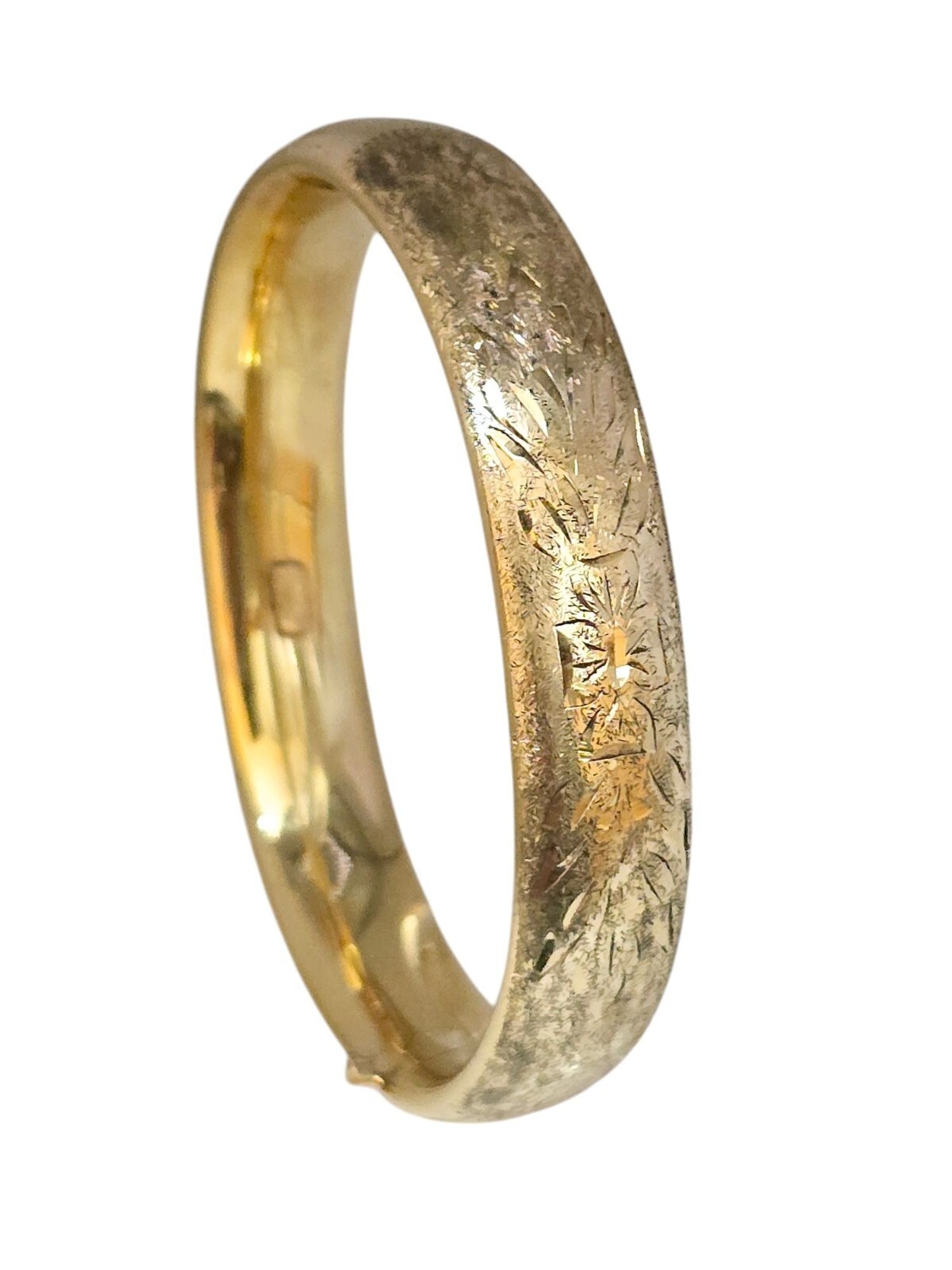 Vintage Marked Rine 1/20th 12kt Gold Filled Florentine Embossed Bangle Bracelet