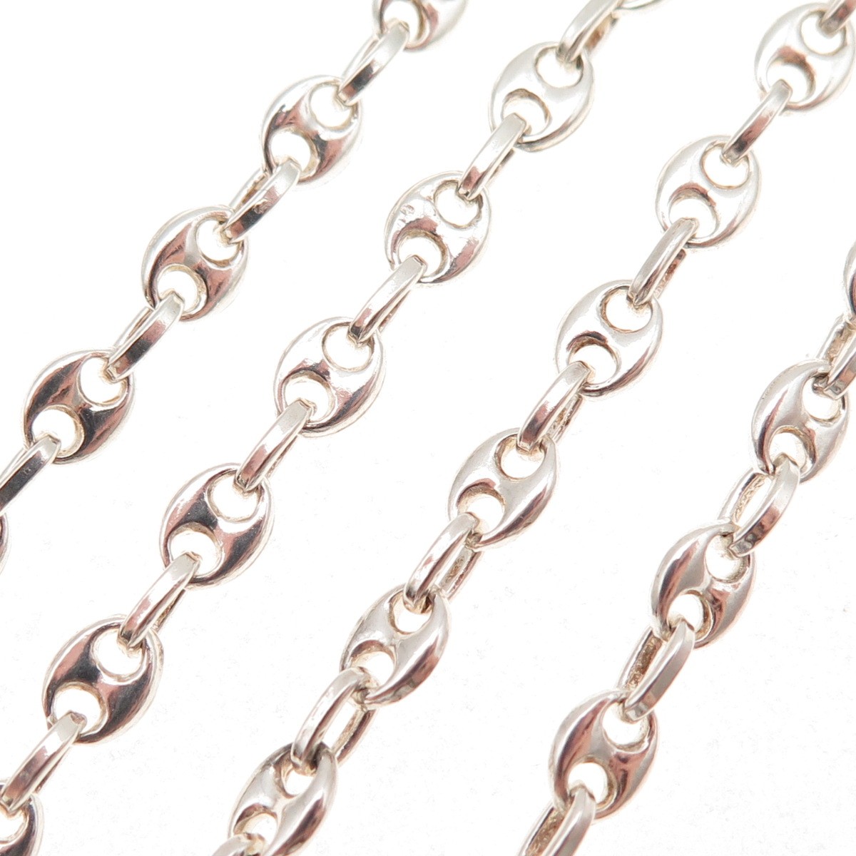 925 Sterling Silver Vintage Italy Anchor Mariner Chain Necklace 32″
