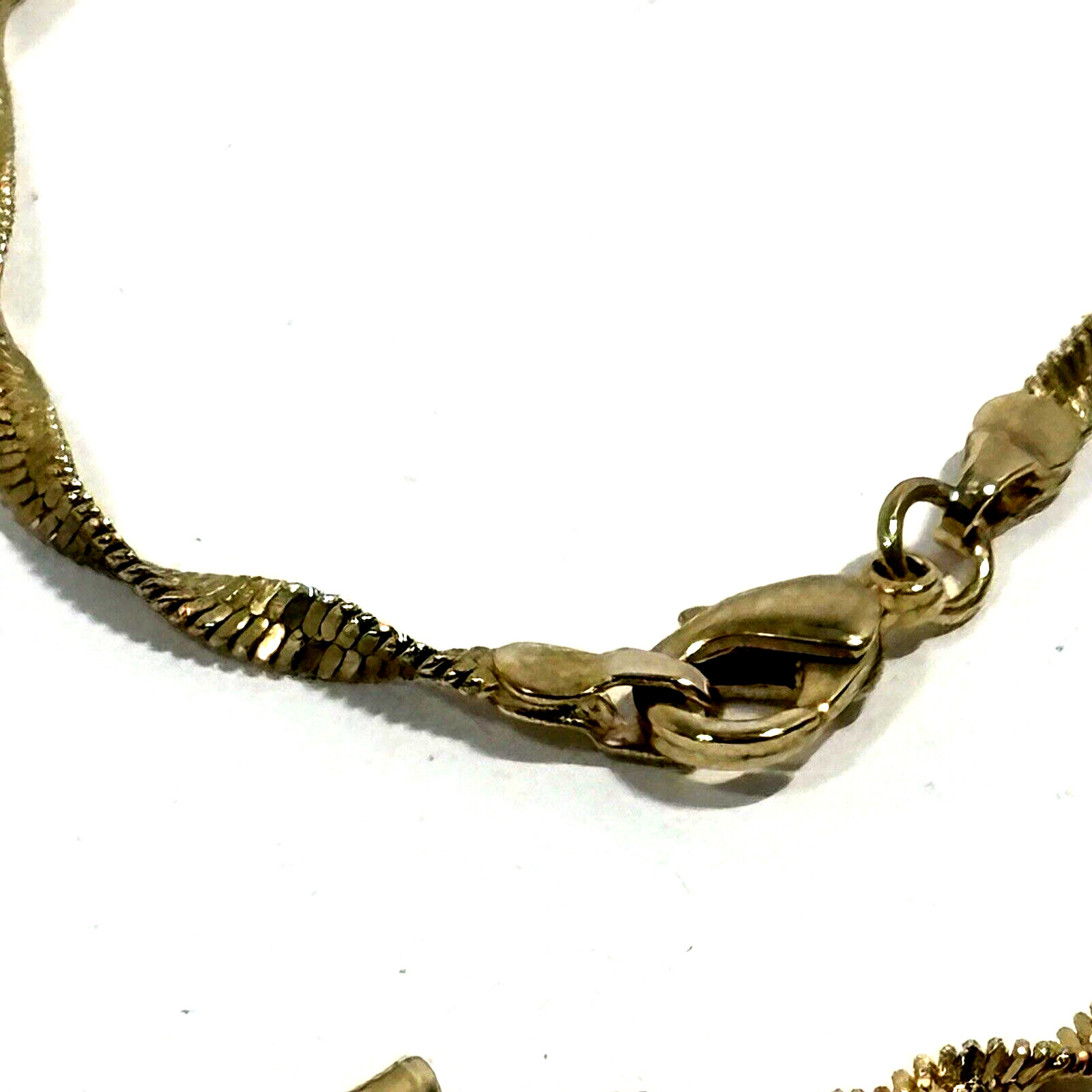 Vintage Gold Tone Twisted Chain Station Link Necklace Bar Beads 24″