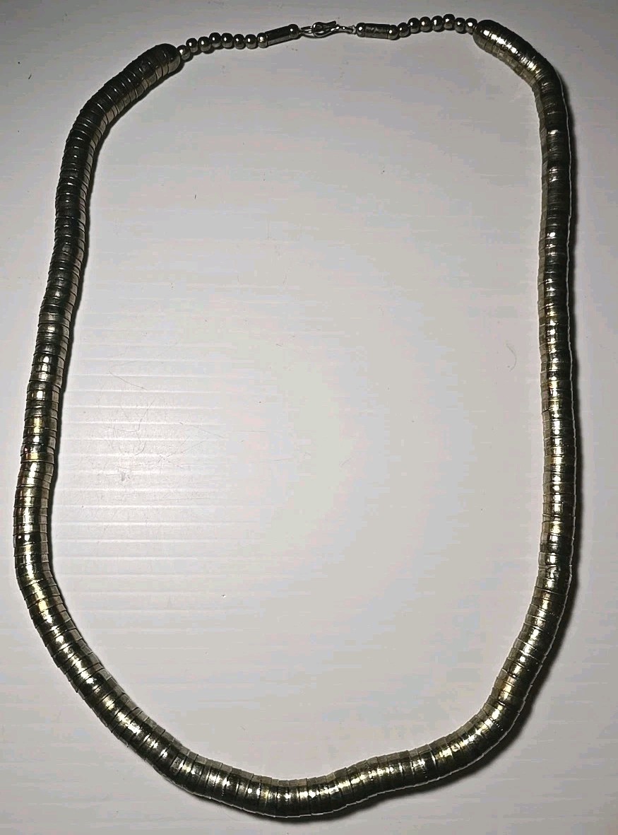 Vtg 70s Snake Coil Necklace 30″ Articulated Segmented Gold Tone Egyptian Revival