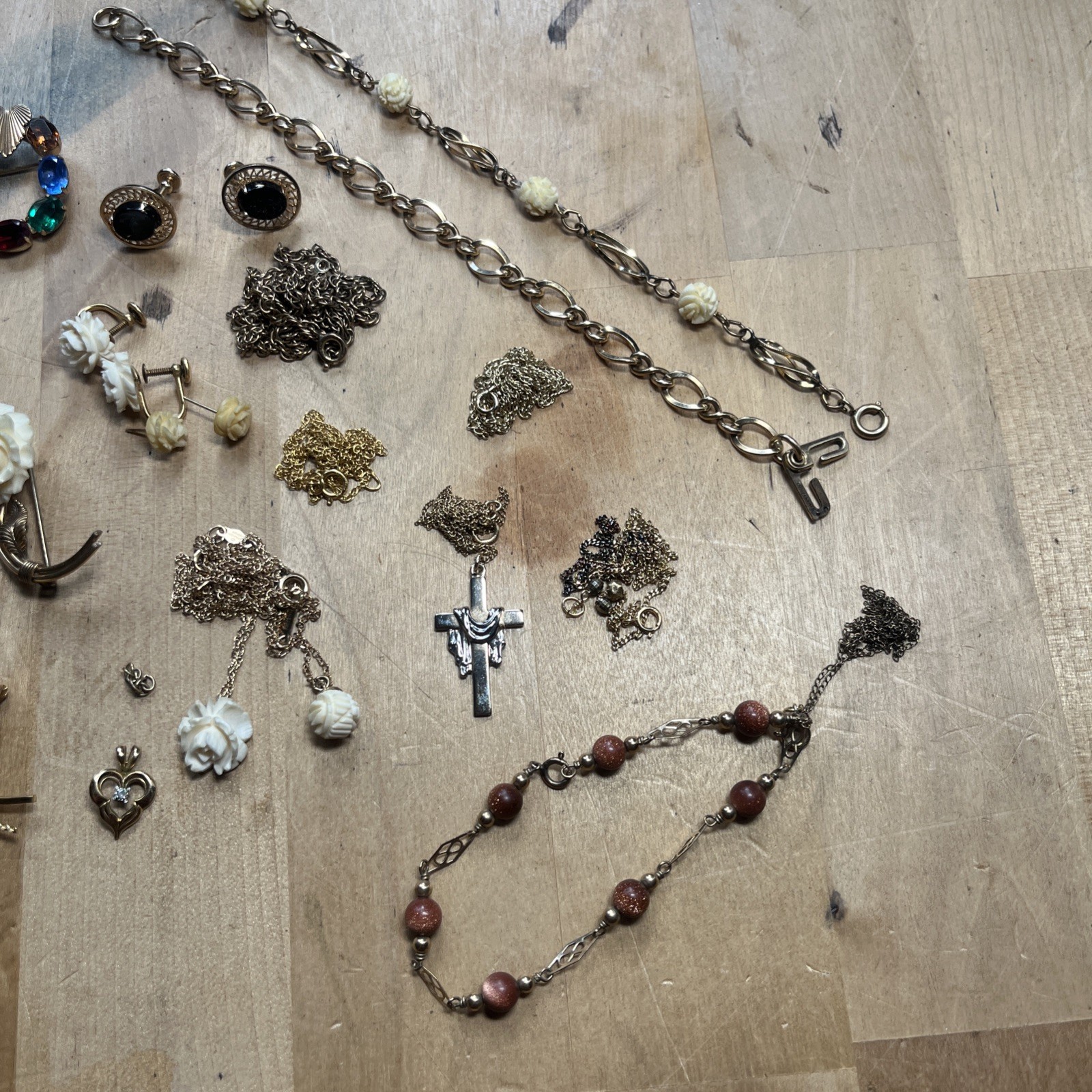 Mixed Lot of 1/20 12K Gold Filled & Other Gold GF — Pins, Bracelets Lot – J1