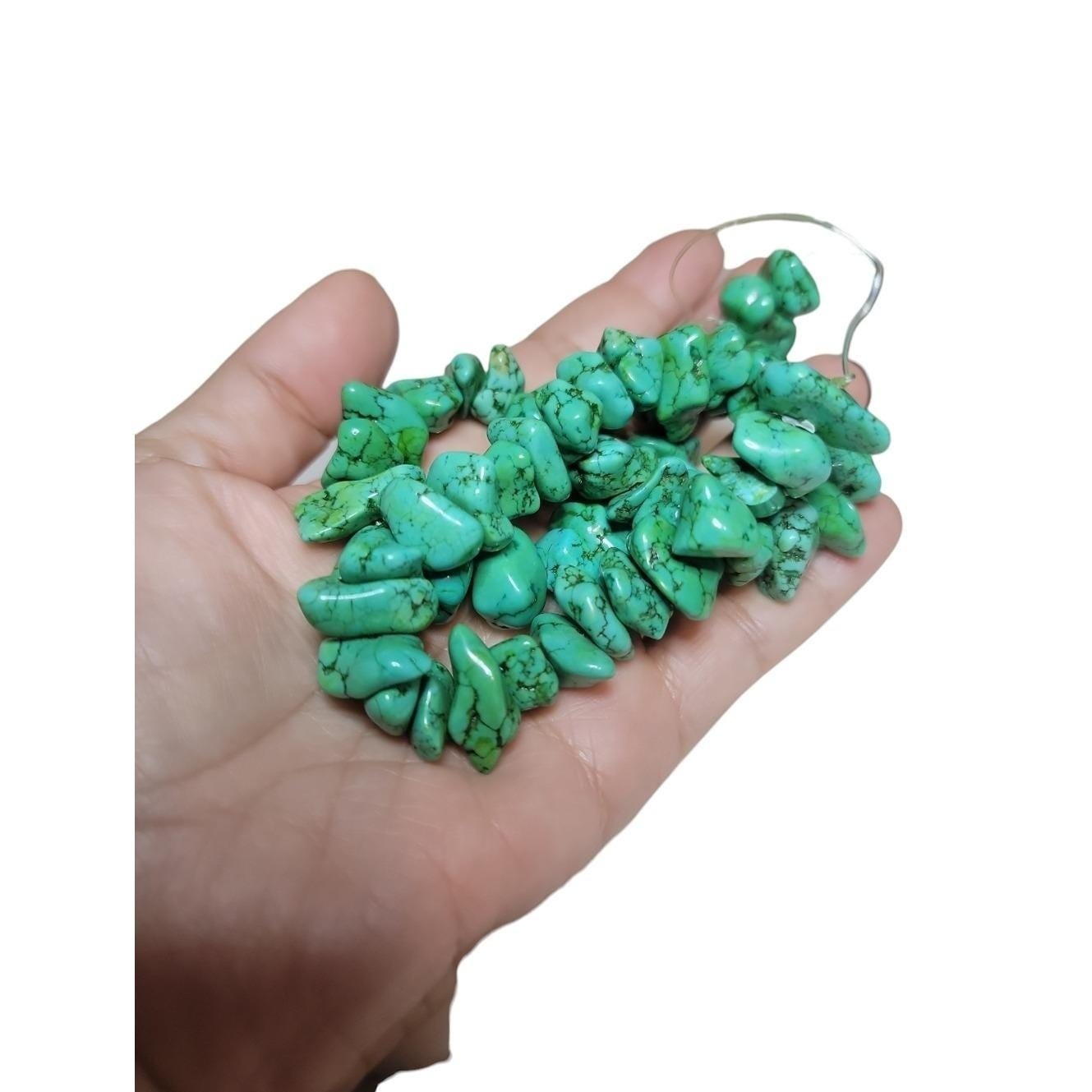 Vintage Stone Chip Necklace Lot Faux Turquoise Coral Green Mixed Gemstone Beaded