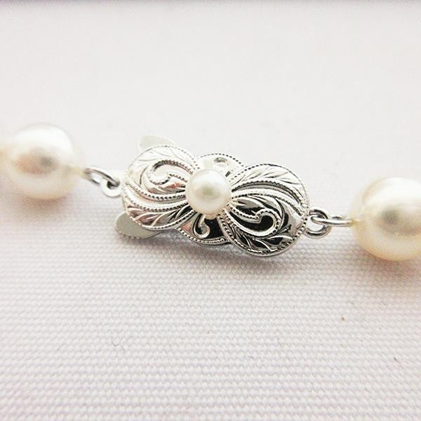 Vintage MIKIMOTO Akoya Pearl 7.0-7.2mm 49+8P Silver Beaded Necklace w/Case