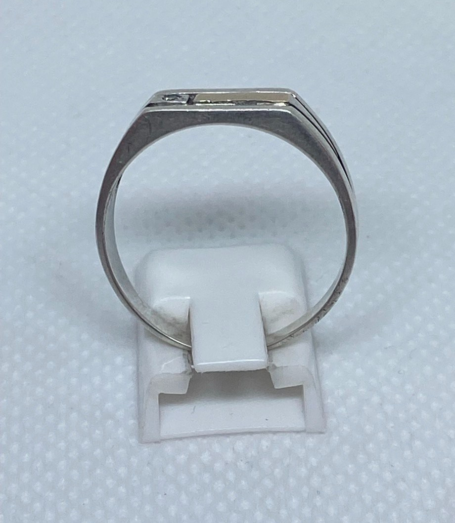 Vintage men’s ring Silver 875.Gold 375. S 11.25.Weight 2.91g. Ukrainian jewelry.