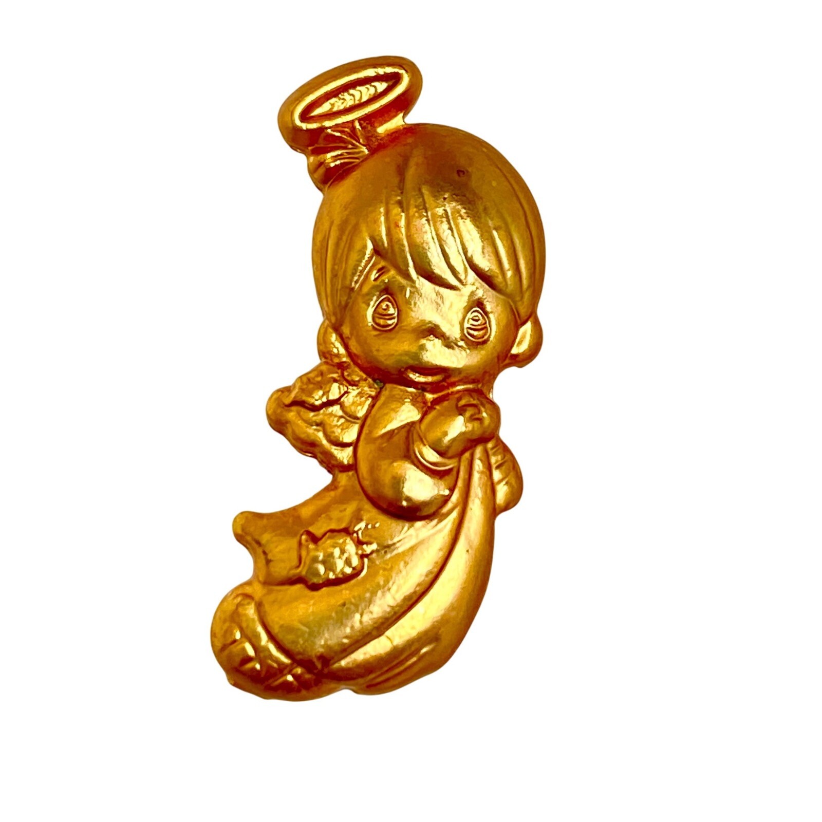 Precious Moments Gold Tone Angel Lapel Pin Brooch With Safety Clasp