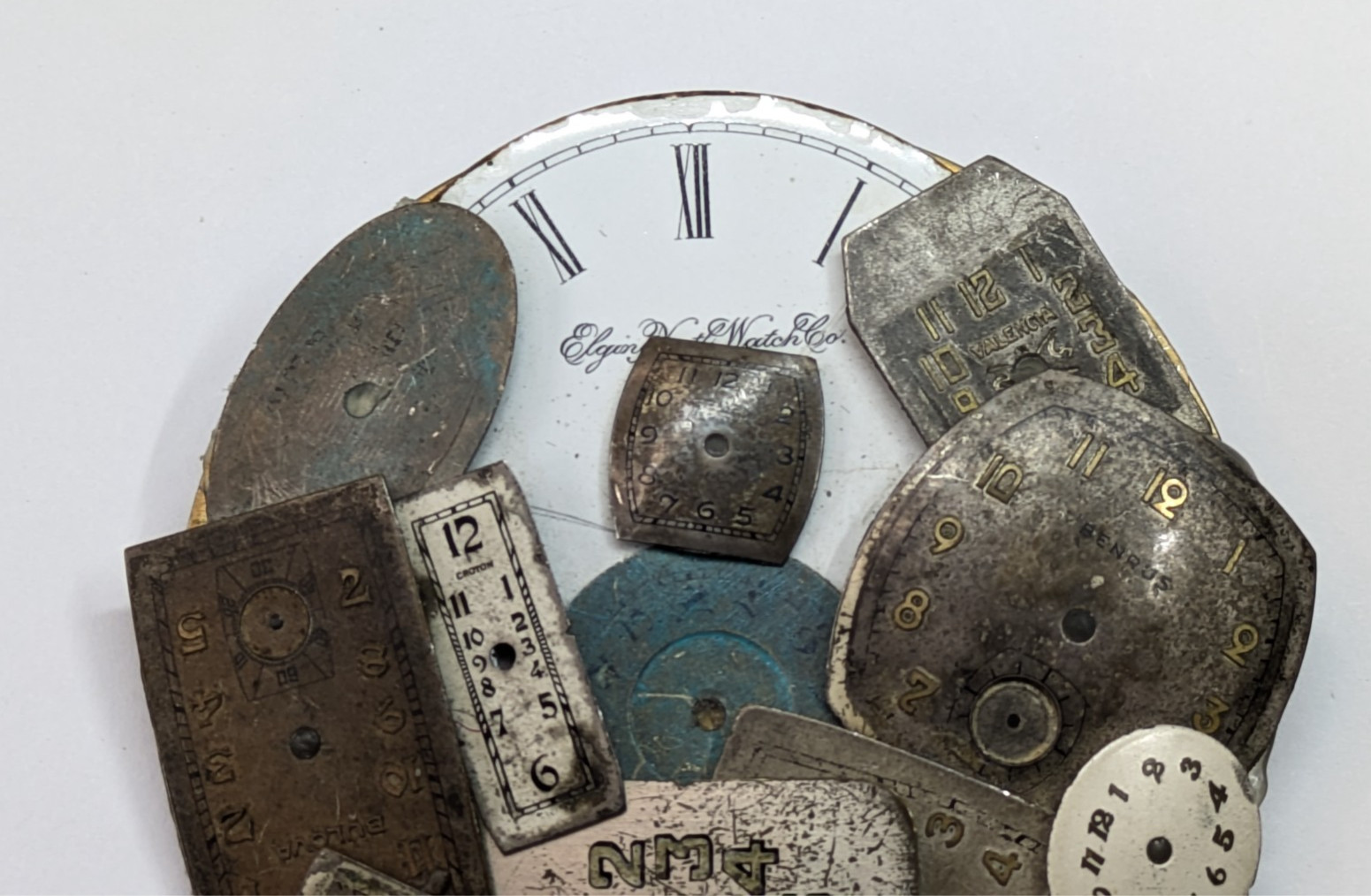 VTG Huge Antique Watch Face Layered Brass Artisan Circle Brooch Pin 2.5″
