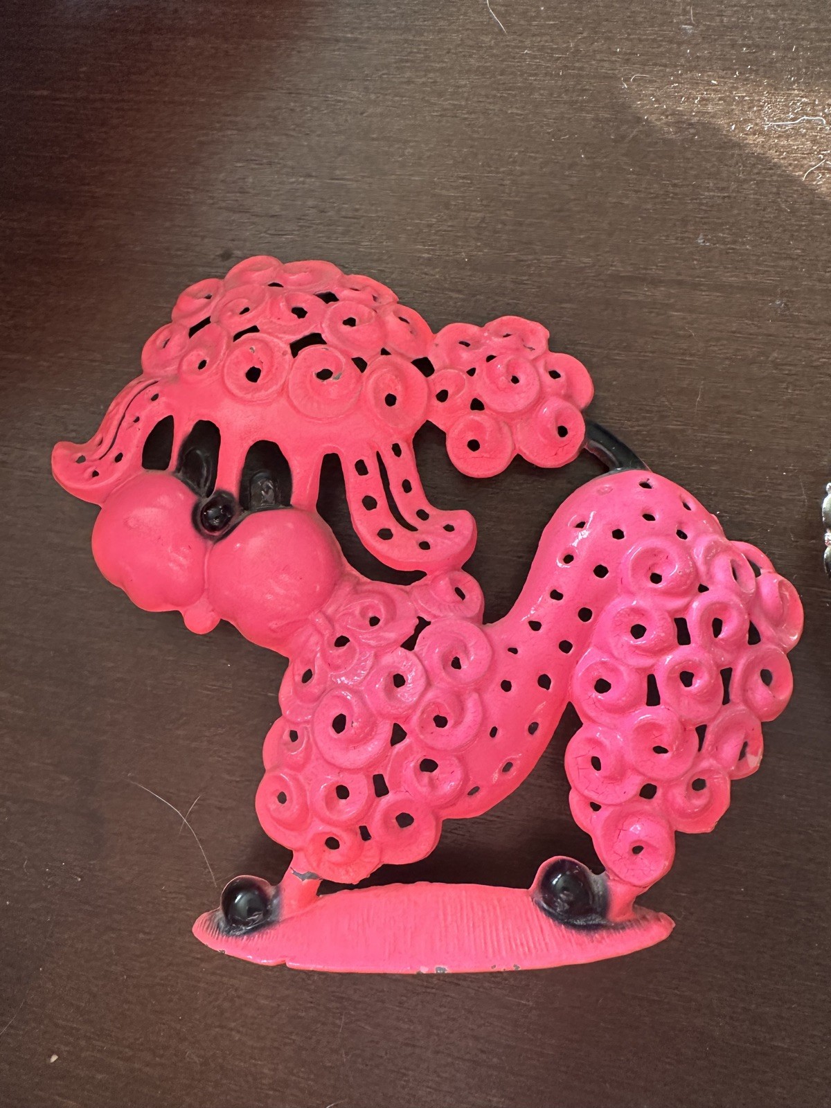 Vintage 70’s MCM Revere Hot Pink Poodle & Gold Torino Butterfly earring trees