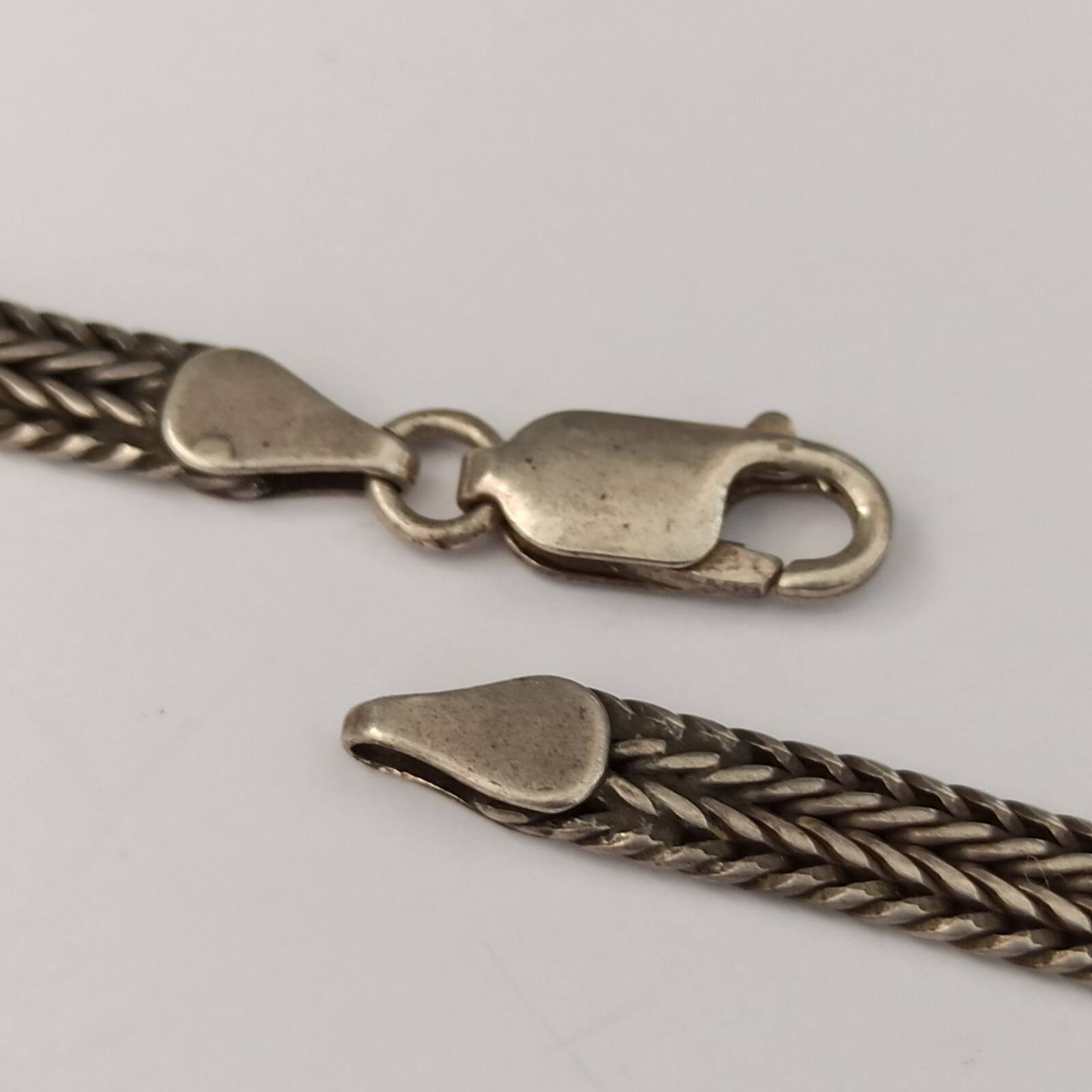 Vintage Silver Gold Necklace Bicolor Articulated Art Deco Revival Links 90s 925