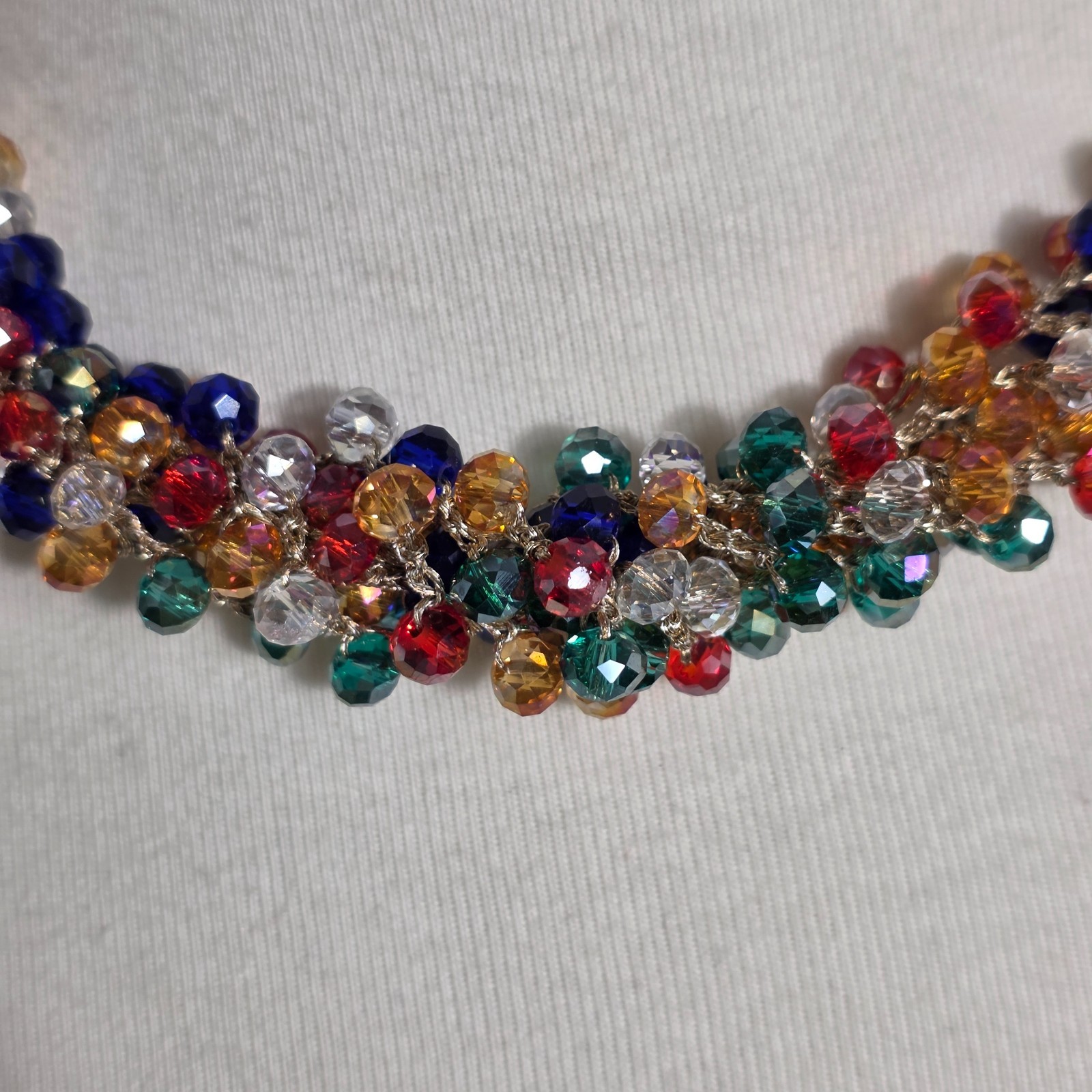 Stella & Ruby Multi-Colored Beaded Necklace Faceted Acrylic Crystal Beads