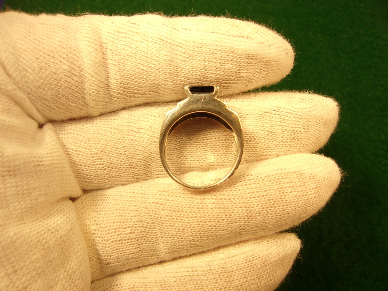 VERY PRETTY OLD VTG LADY’S STERLING SLVER, LAB CREATED SAPPHIRE & CZ ACCENT RING