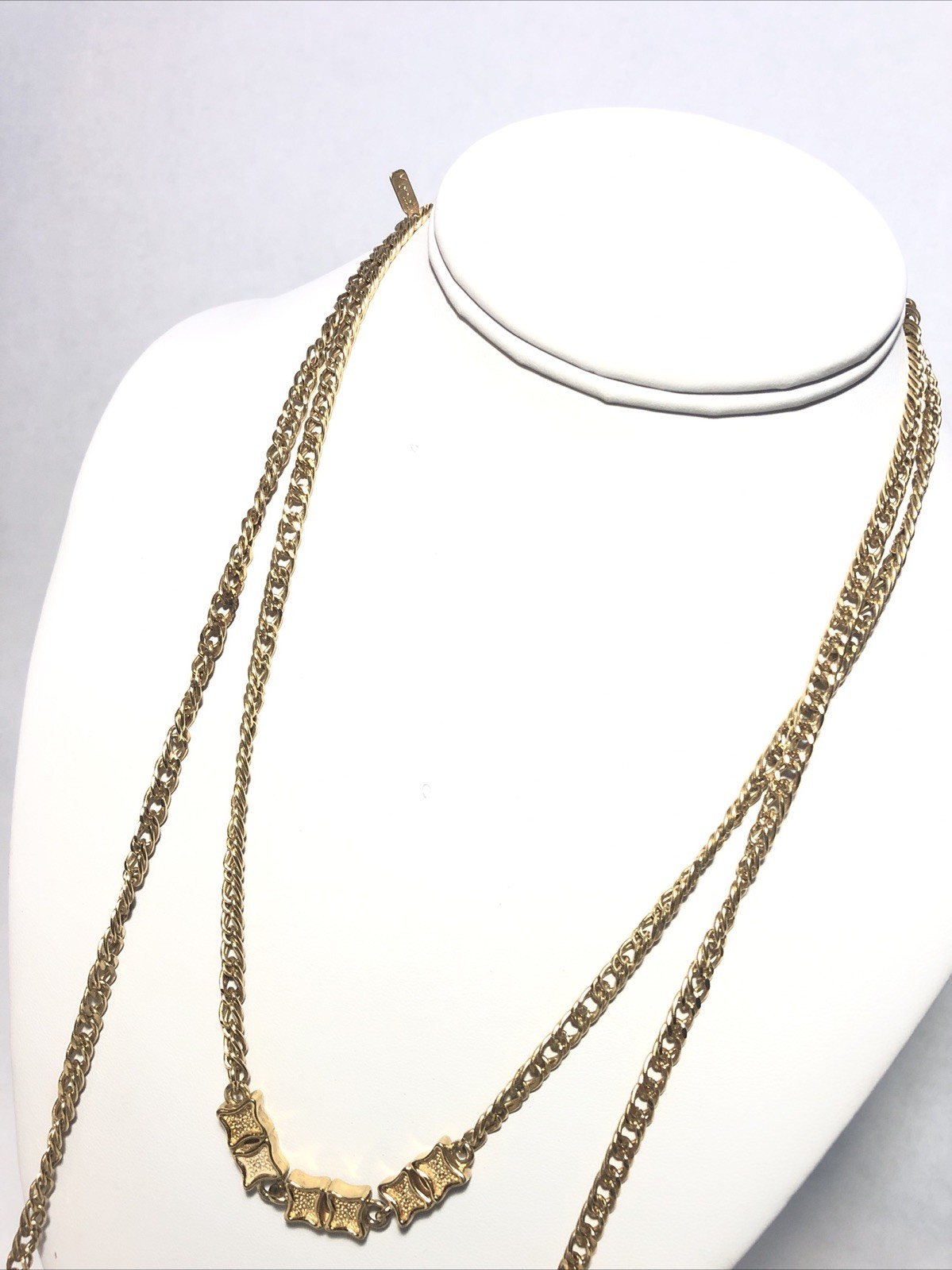 Vintage Monet Gold Tone Multi-Strand Long Wrap Necklace. 54” Long