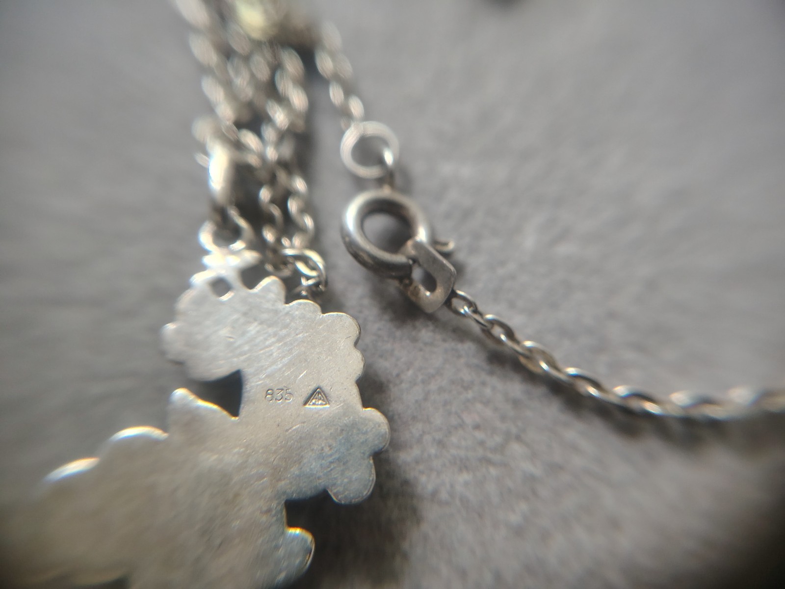 835 Silver Flower Bouquet Pendant with 925 Silverchain Vintage