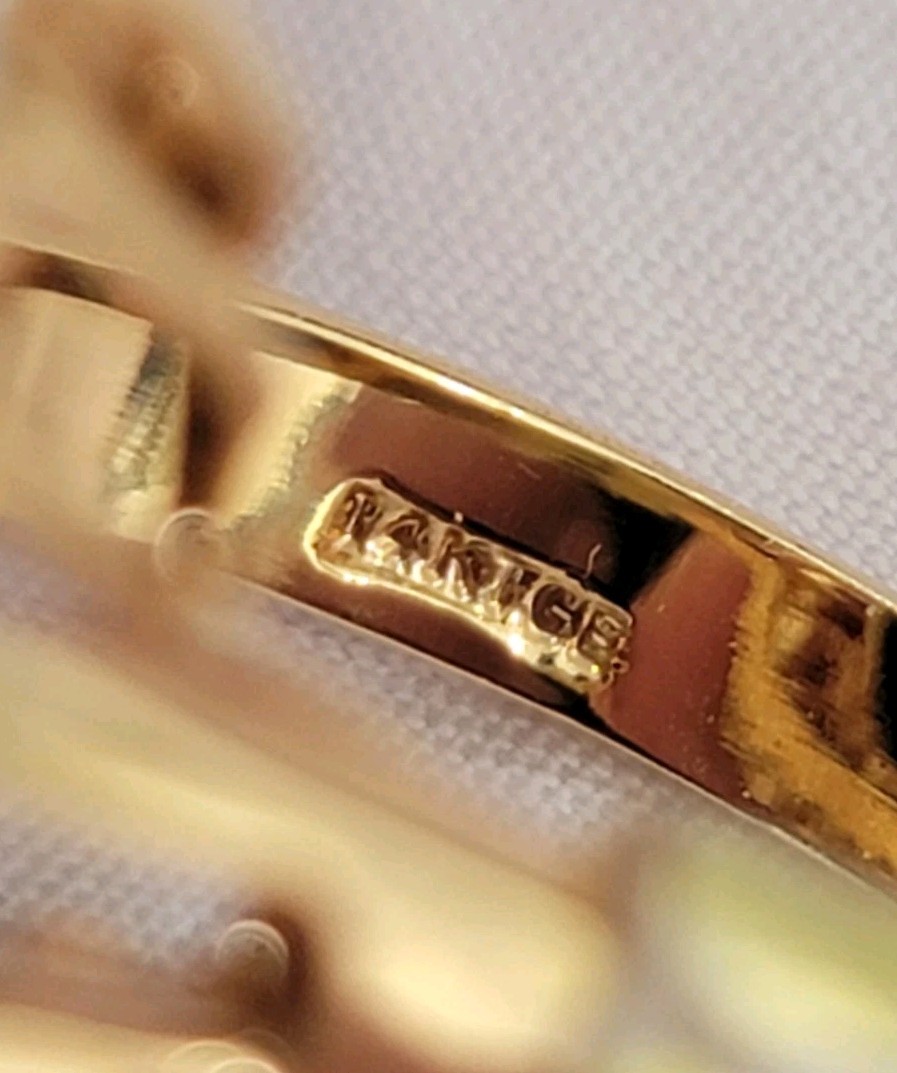 Unworn Vintage Merlite 14K Dura-Klad Gold Electroplate Cocktail Ring SIZE 9