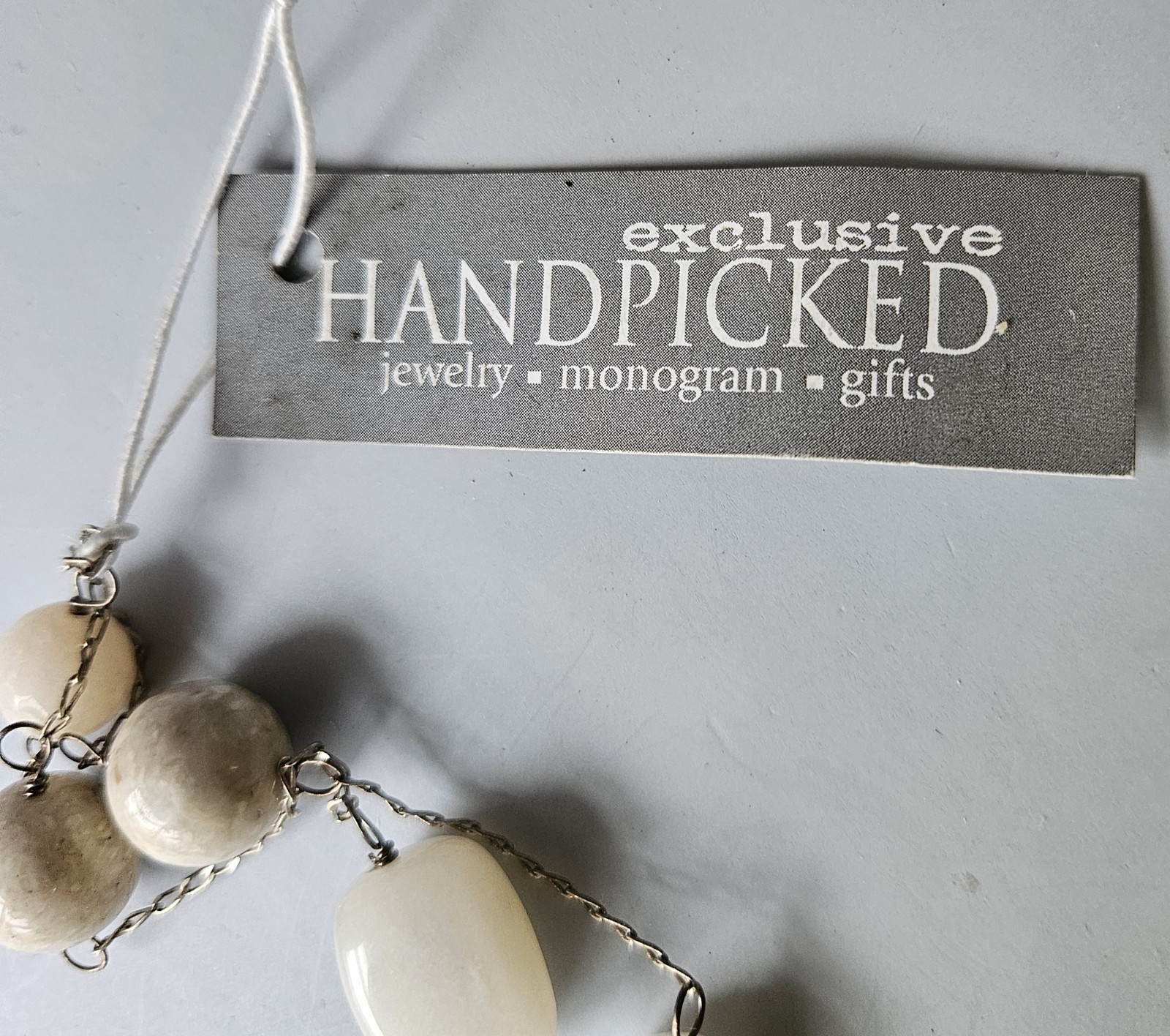 Sterling Silver HandPicked Necklace 925 Medallion Chain Semi Precious Stones 34″