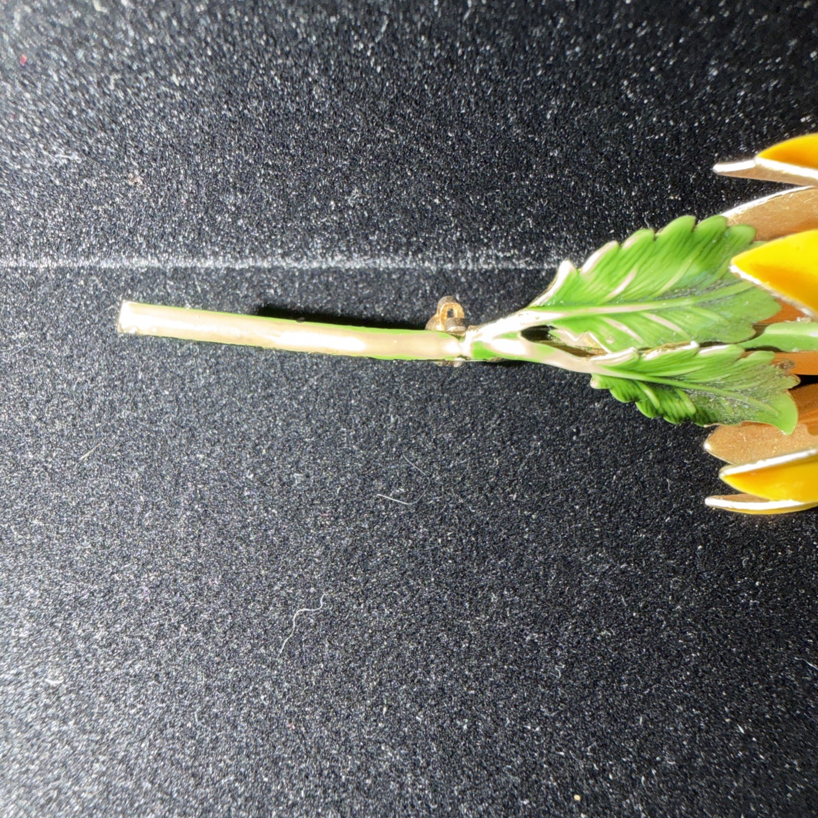 Original by Robert Enamel Flower Brooch Pin Yellow and Orange Daisy SPRING -READ