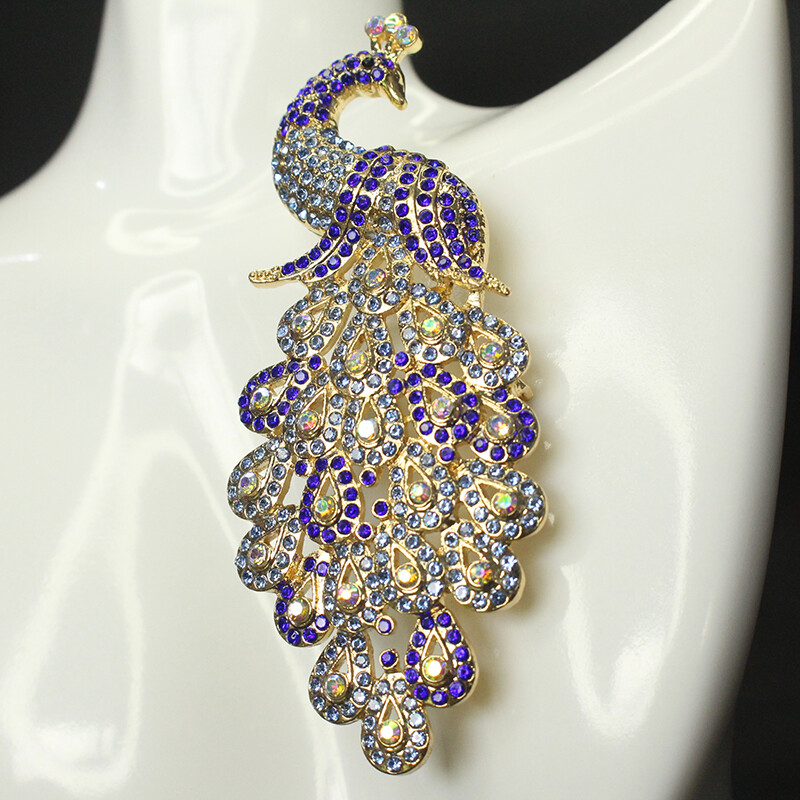 Women’s Luxurious Peacock Brooch Rhinestone Animal Brooch Accessories