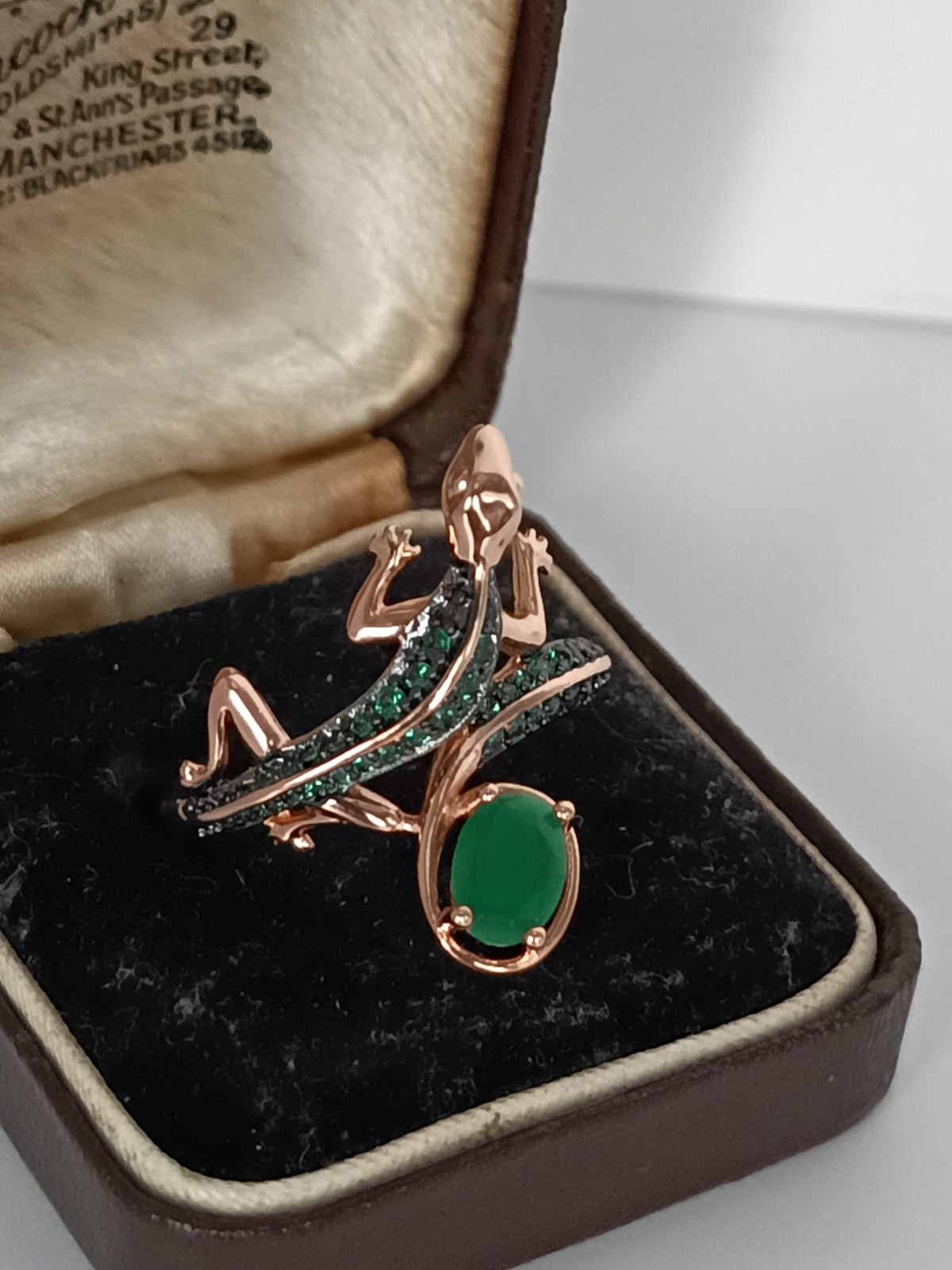 Vintage 1990-s 14 Ct Rolled Gold Emerald Ring Size UK O.5 US 7 1/4 – Hallmarked!