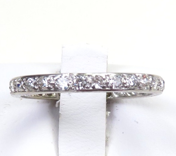 Antique Deco 1920’s Wedding Eternity Platinum Band Ring Size 7 UK-N1/2 EGL USA