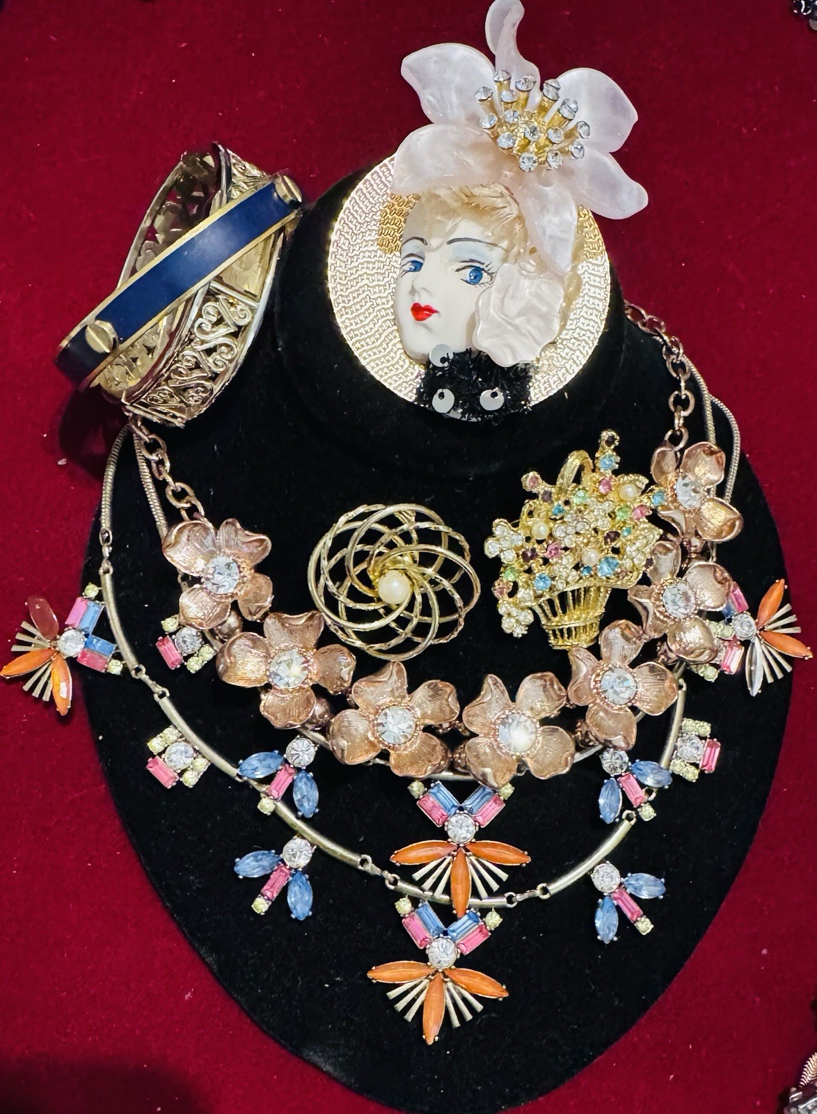 Vintage High End Costume Jewelry Trifari CARA Ethel Myrtle Origami Owl Chicos PD