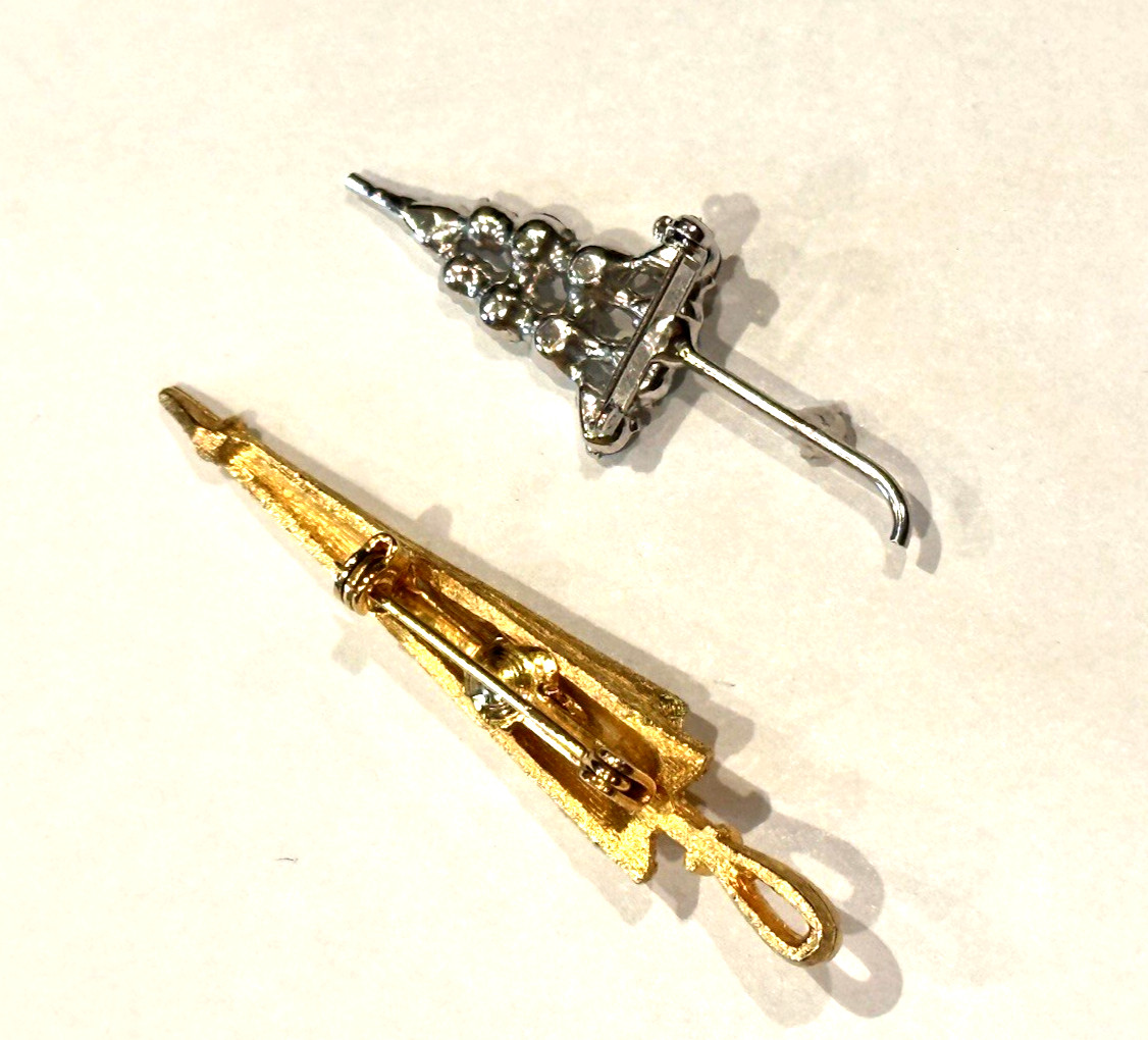 UNICYCLE SPINNER SAN FRAN TROLLEY CAR RHINESTONE UMBRELLA Vintage Brooch LOT 5