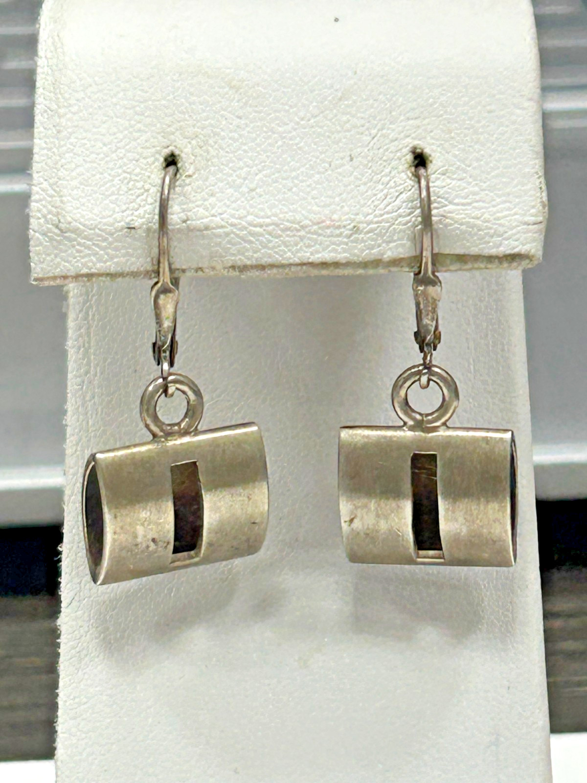 Vintage Modernist Signed Forbes 925 Sterling Silver Earrings