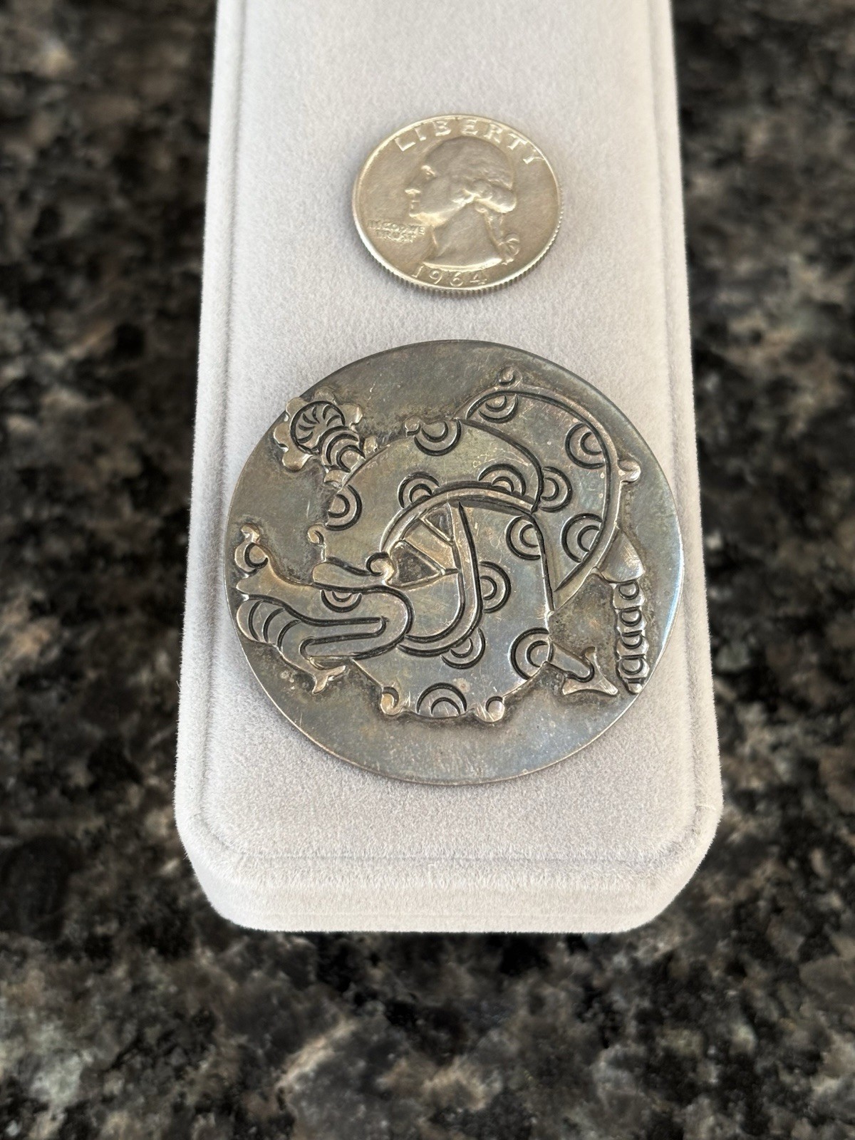 Vintage William Spratling 980 Sterling Silver Quetzalcoatl Dragon Brooch Mexico