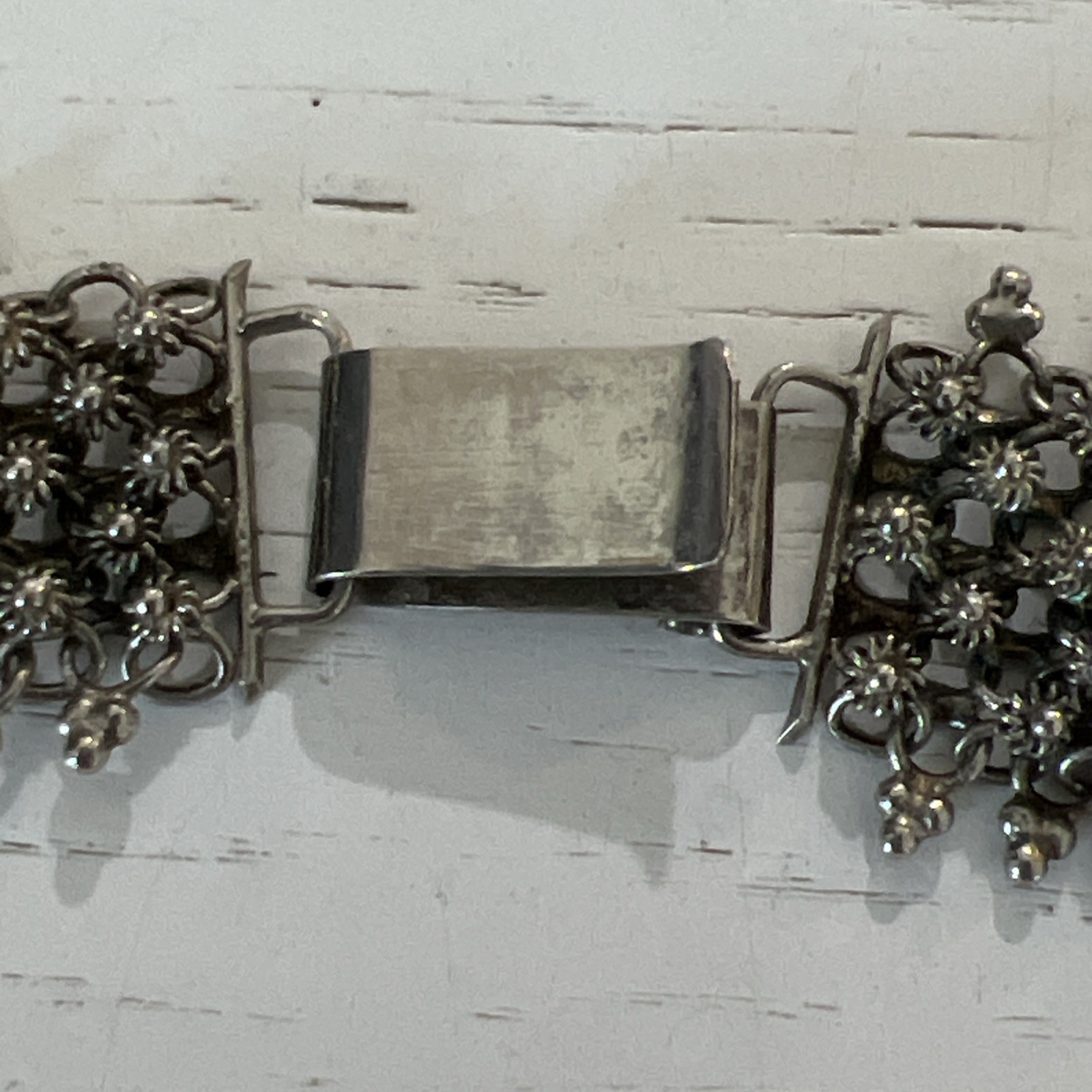 Antique Victorian Cannetille Flower Mesh Choker Collar Necklace