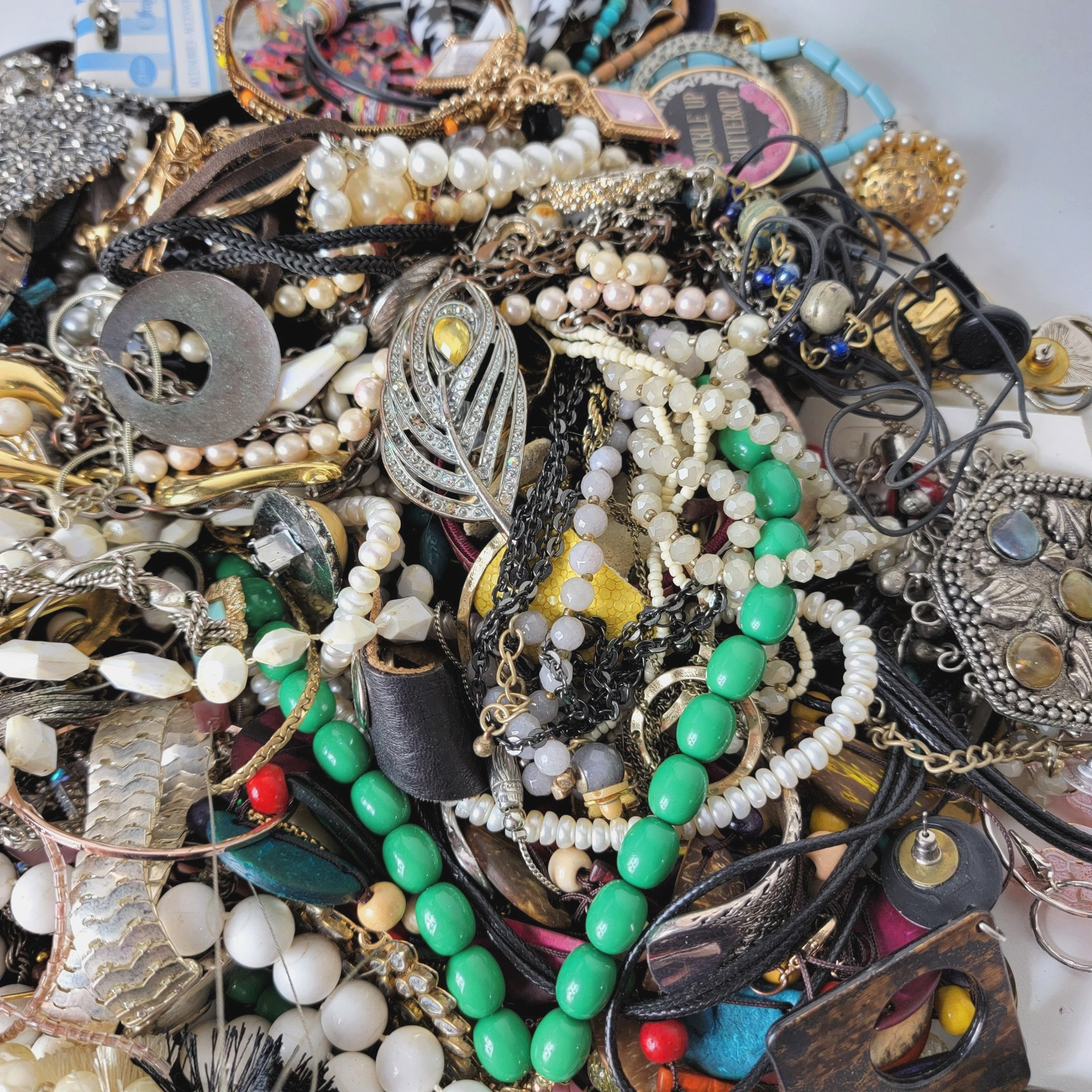 Vintage Costume Jewelry Lot Over 3 Pounds For Craft Repurpose Wear Estate Junk