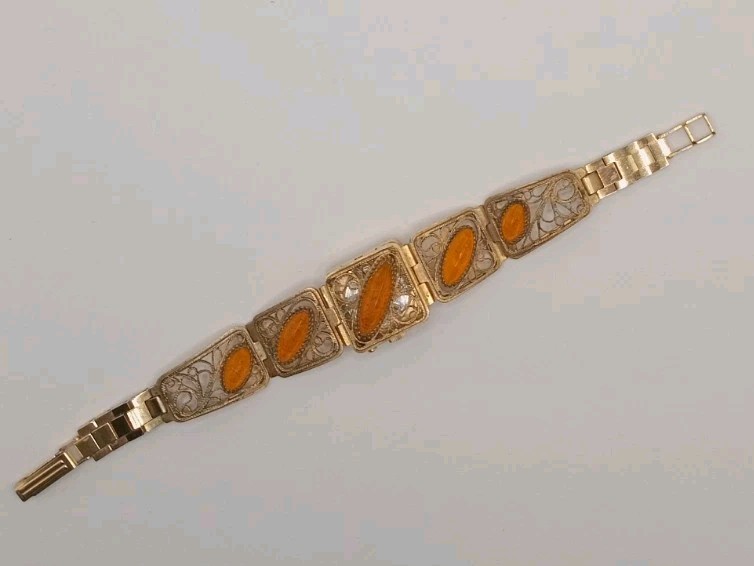 Vintage Watch Soviet “Chaika” with AMBER bracelet filigree FULLY FUNCTIONAL 17J