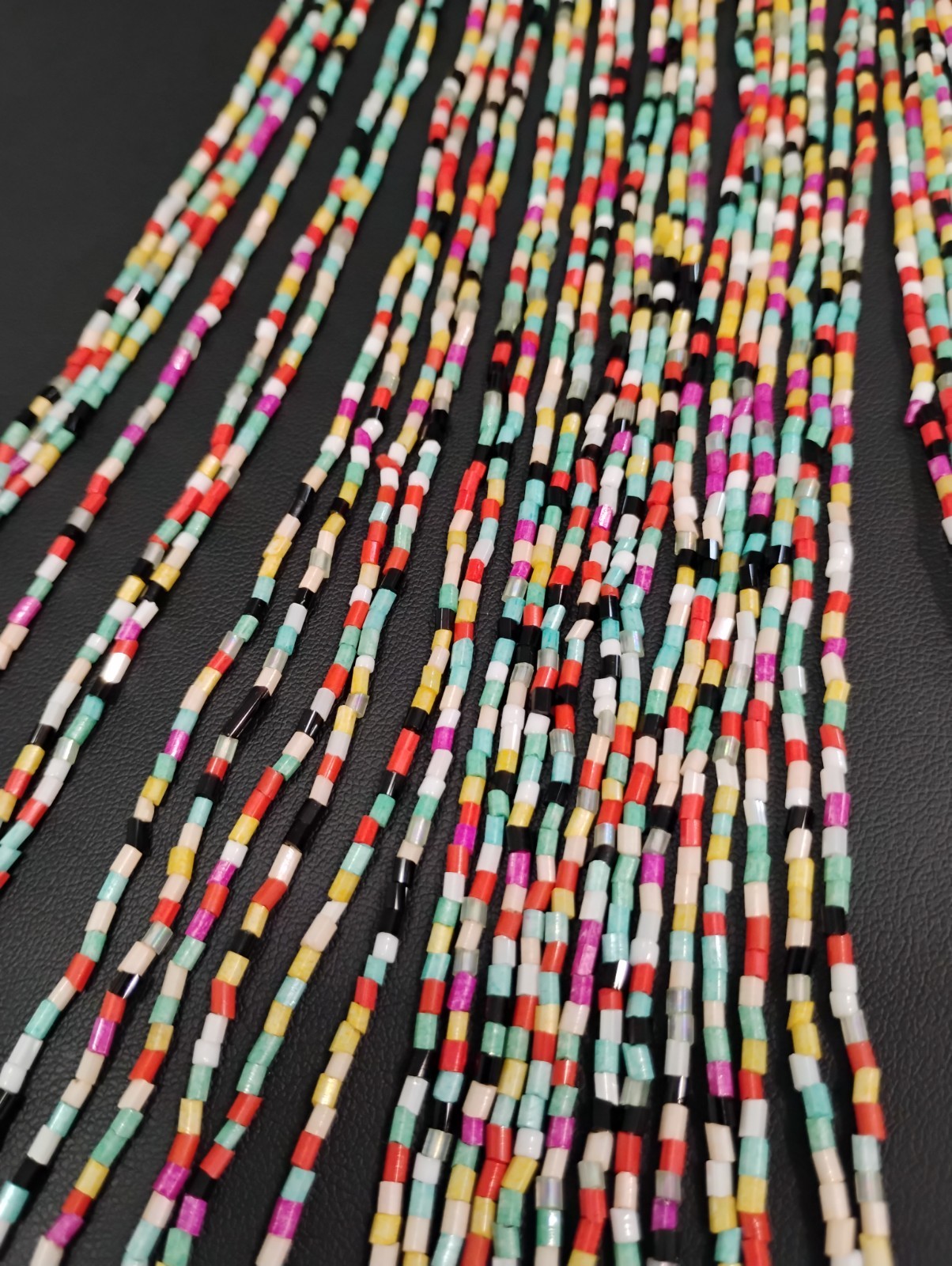 Vintage Bead Fringe Choker Bib Necklace Waterfall Multi Strand