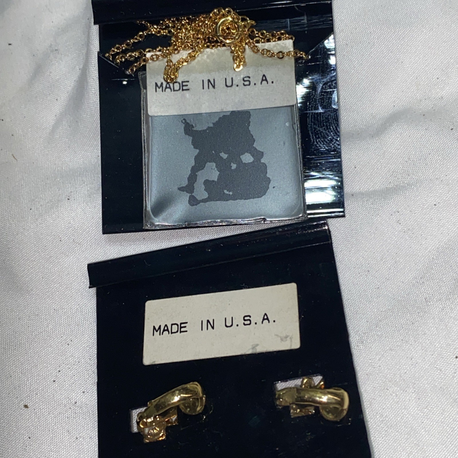 Necklace & Earrings by Lindenwold Fine Jewelers Gold Tone Cubic Zirconia CZ