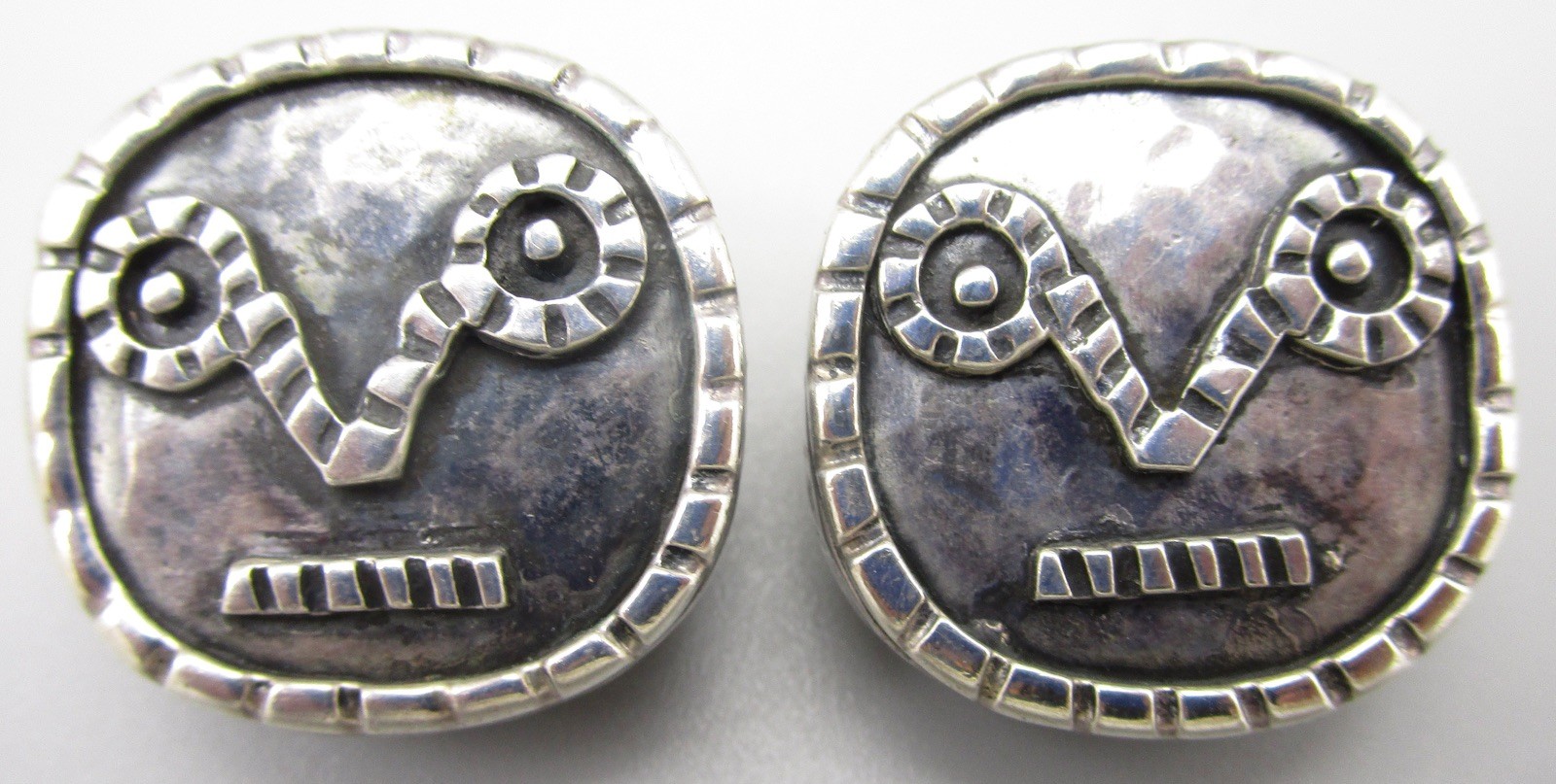 DIAN MALOUF STERLING FACE EARRINGS