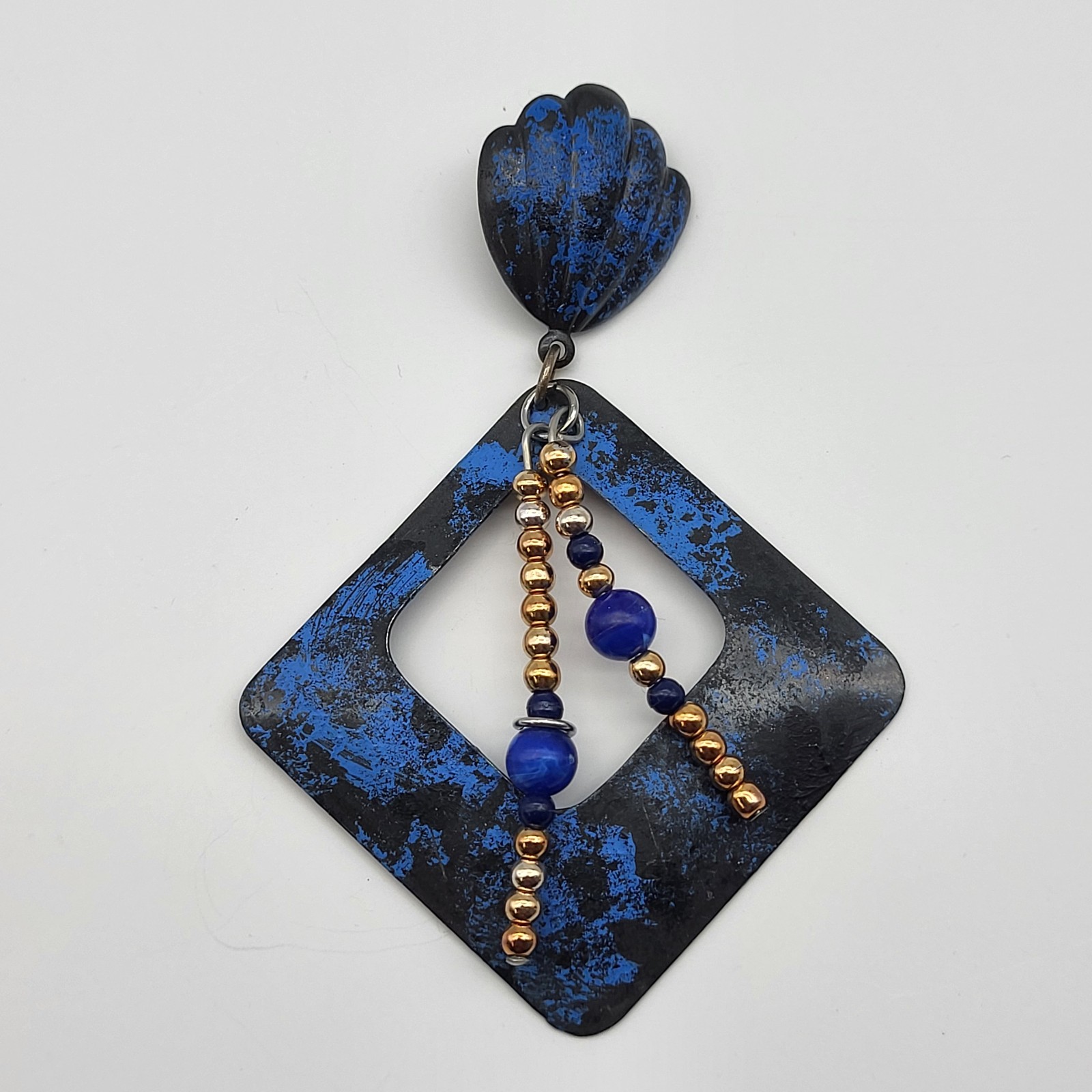 Amazing 80’s Bold enamel Geometric dangle earrings Festival Retro Flamboyant