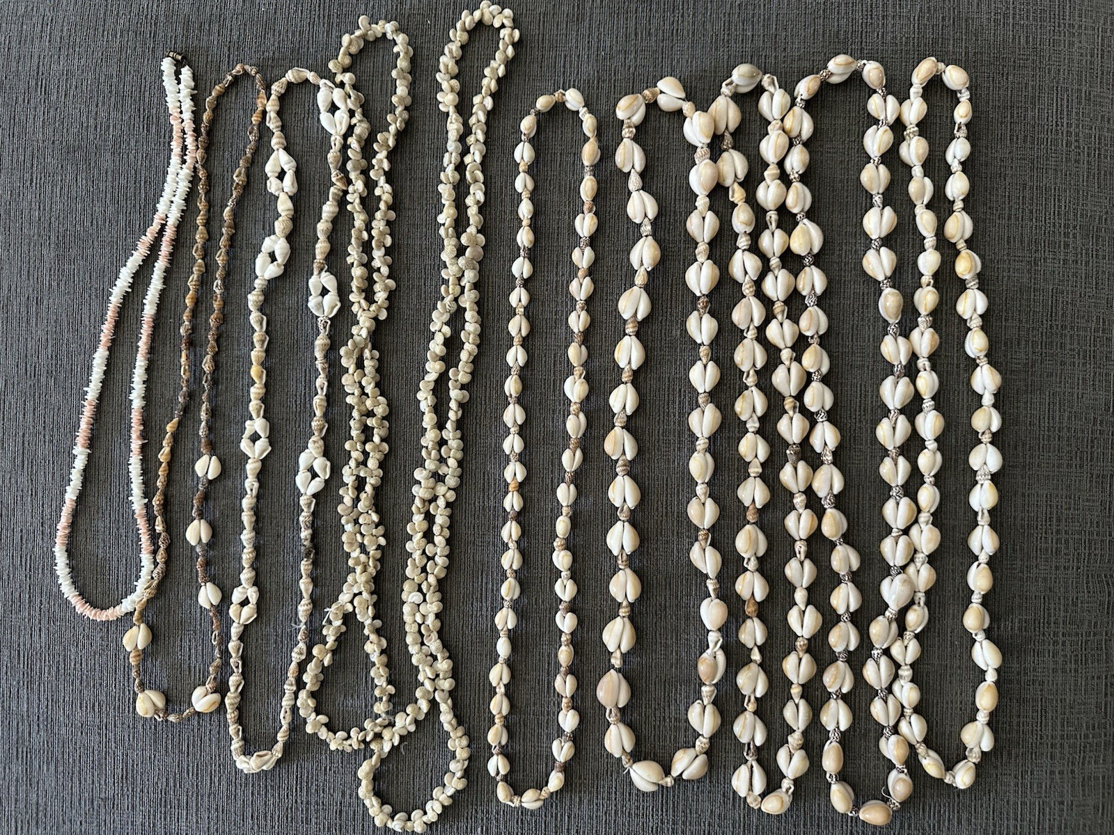 Lot of 10 Vintage Cowrie Puka Necklaces Shell Seashell Boho Beach Wedding Party